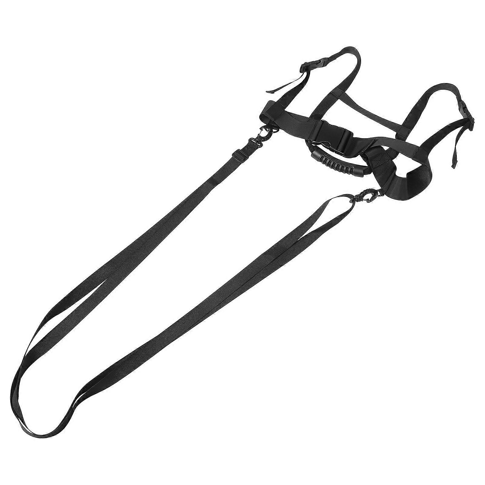 Kids Ski Safety Harness with Shock Absorbing Leashes for Skiing Use Lightweight Portable Black Nylon
