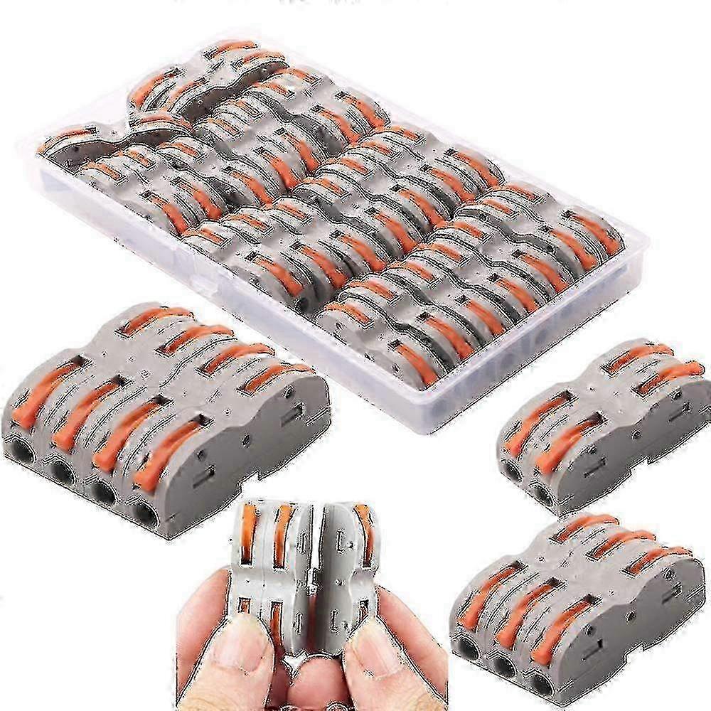 24-Piece Compact Wire Connector Set with Lever Nut Connectors - Quick Cable Wire Connectors for Electrical Wiring Projects