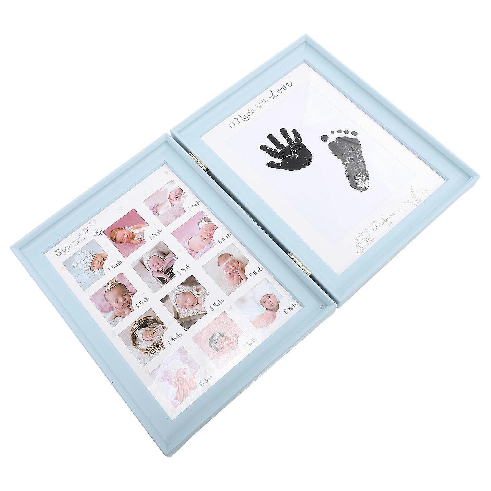 1 Pc Creative Photo Frame with Footprint Kit for Newborn Growth Record, Durable Material Keepsake for Parents and Milestones Decoration Angle