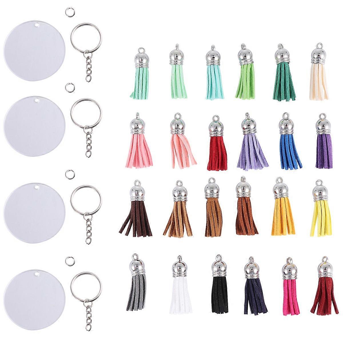 72 Pieces Acrylic Key Chain Set for Hanging Keys Assorted Color Easy to Use on Backpacks and