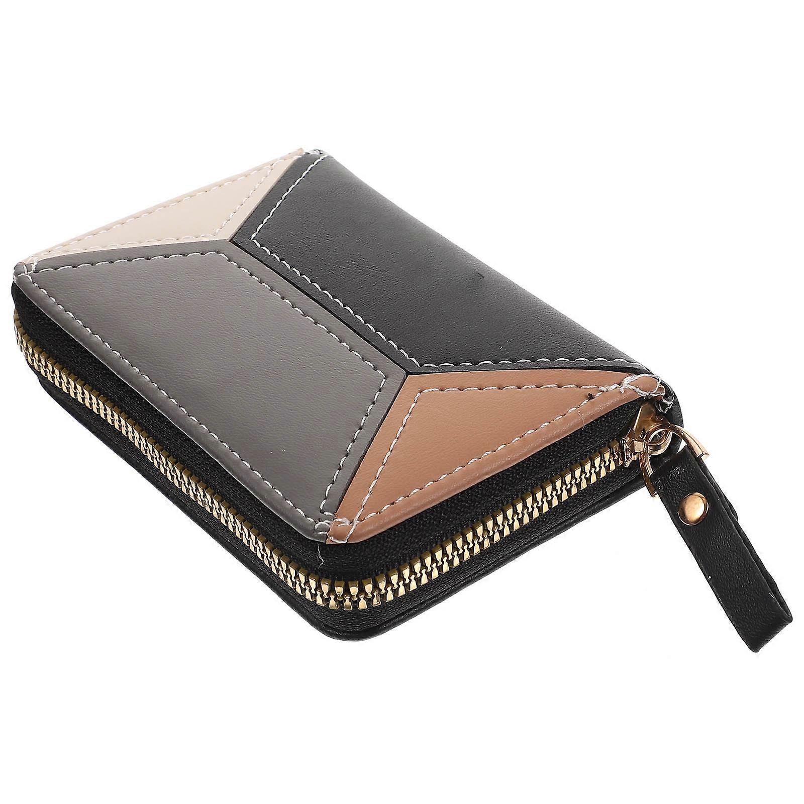 Stylish Black PU Card Holder for Storage Easy Clean Business and ID Card Storage Fits in Pocket