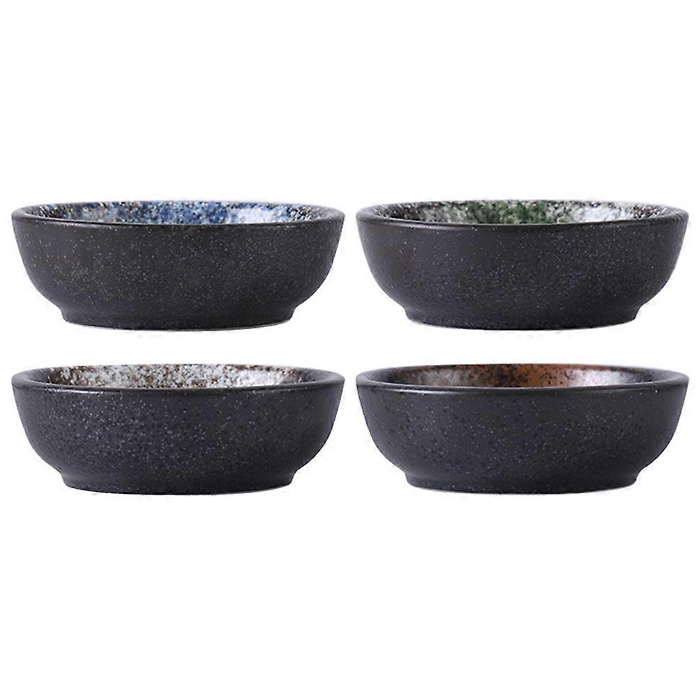 4pcs Japanese Style Spice Plates, Multi Functional Sauce Dishes for Kitchen, BBQ, Parties, Ideal for Sauces, Spices and Appetizers