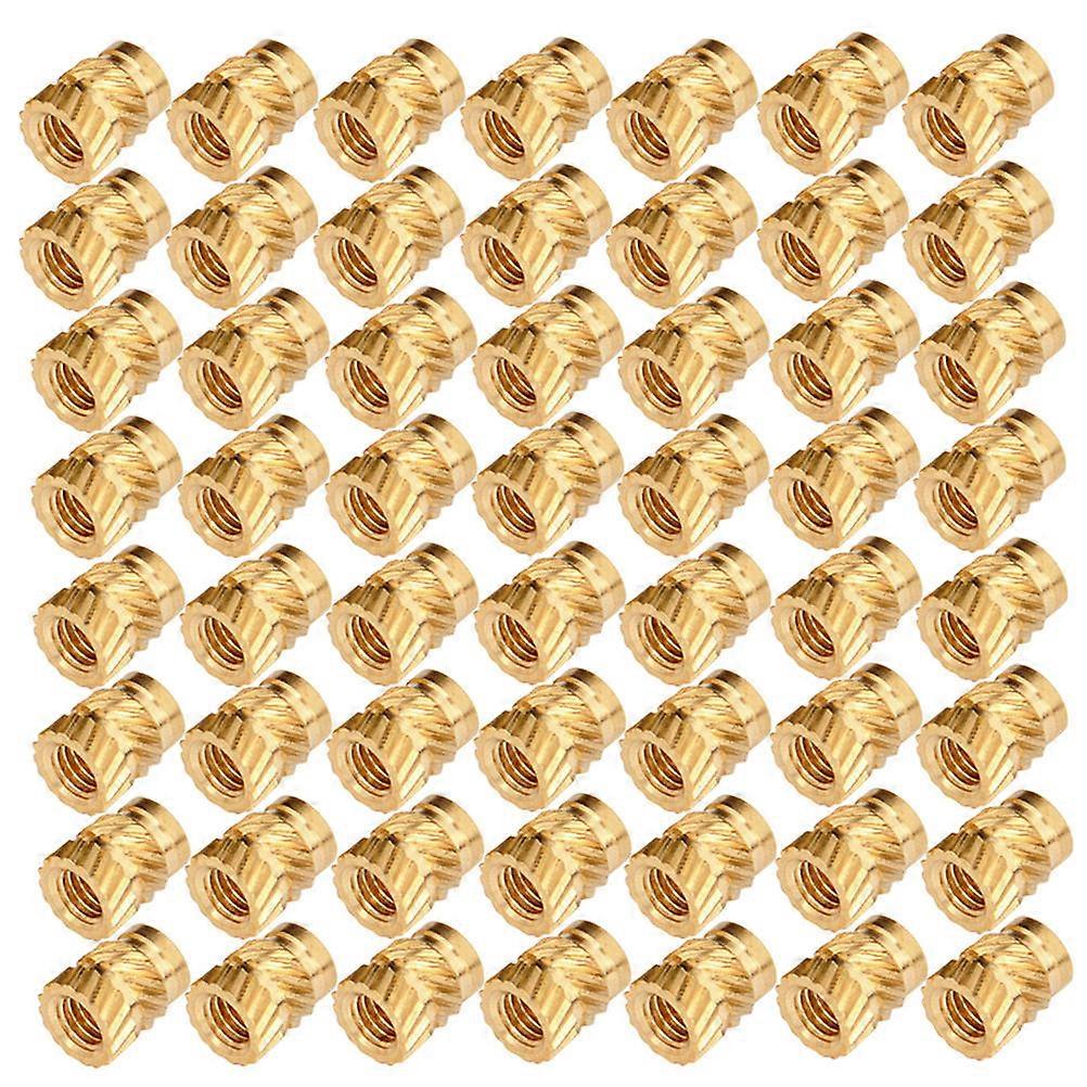 Golden Copper Hot-Pressed Nuts for 3D Printer Easy to Install 100pcs Professional Threaded Nuts