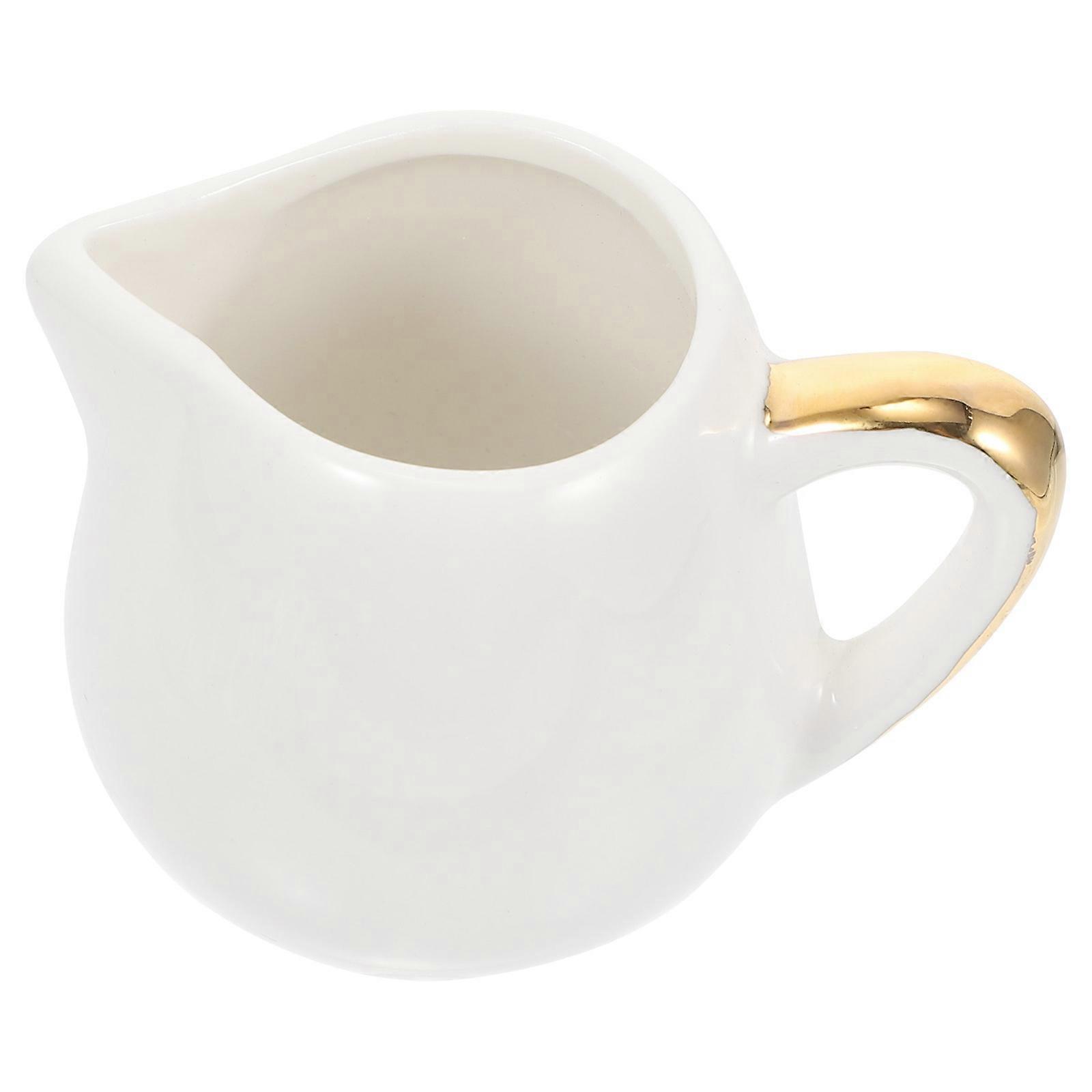 Pouring Milk Cup Made Of Ceramic Material For Families In White Color With Heat-Resistant Function 1Pc