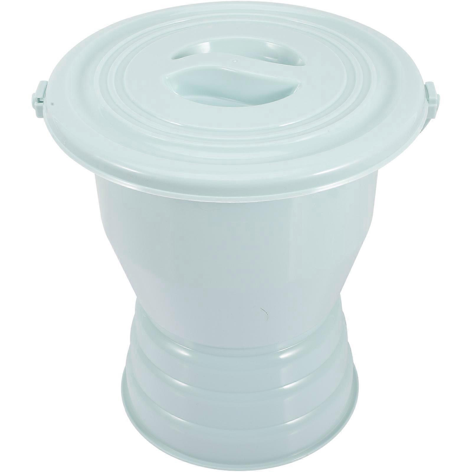 Sky-blue Plastic Urinal Pot with Lid for Storage Use Thickened Durable Design 7.87 Inches