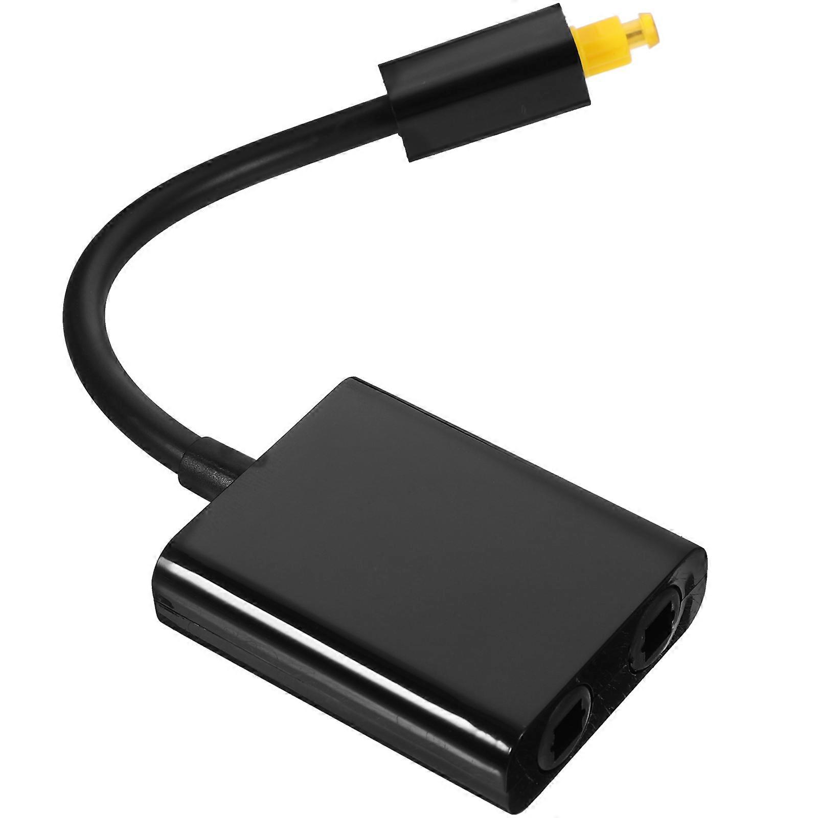 1x2 Digital Optical Audio Splitter One Input Two Outputs Audio Adapter Black