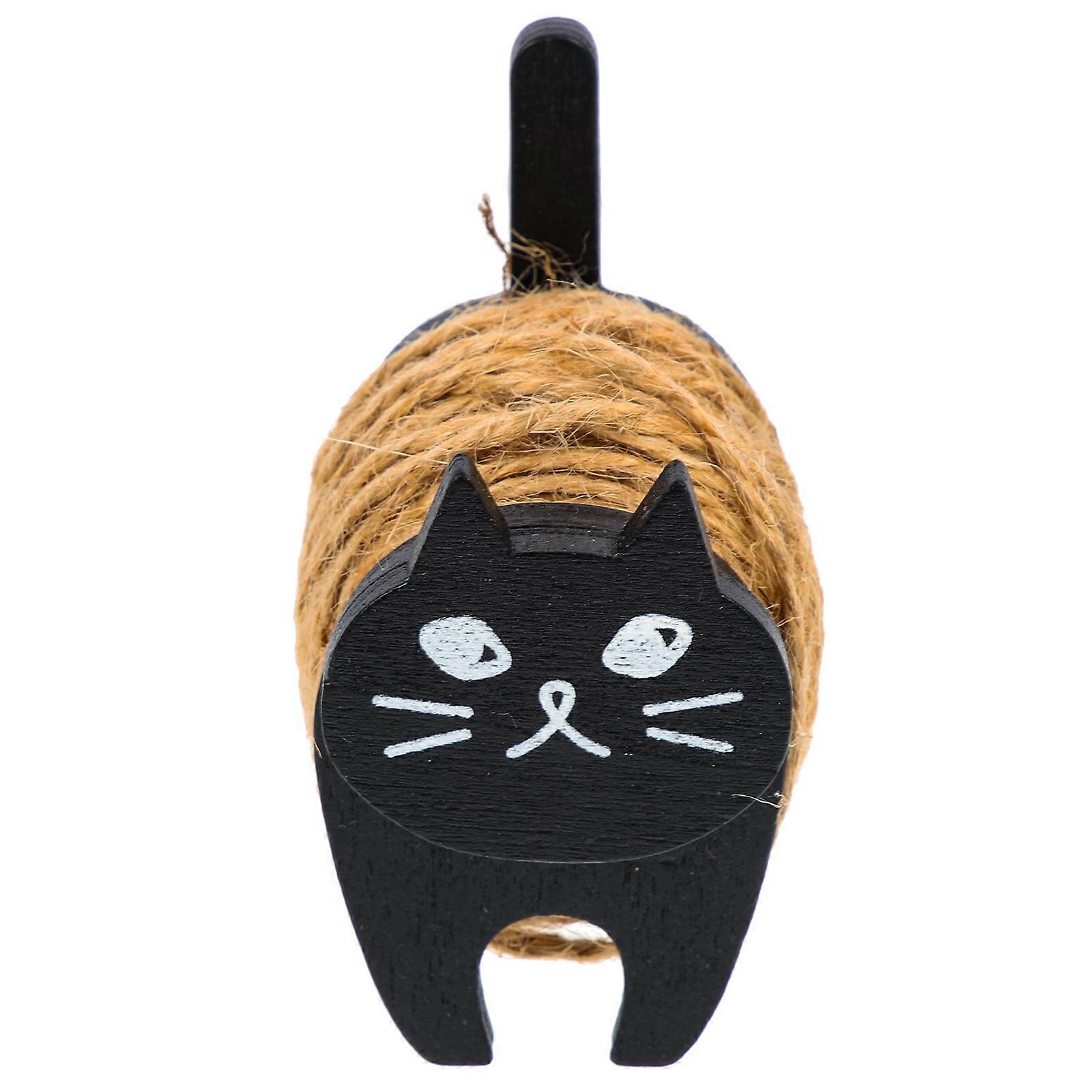 Cat Shaped Hemp Rope Holder for Desktop Cable Management – Natural Cord Organizer Storage Keeper for DIY Crafts and Decorative Use