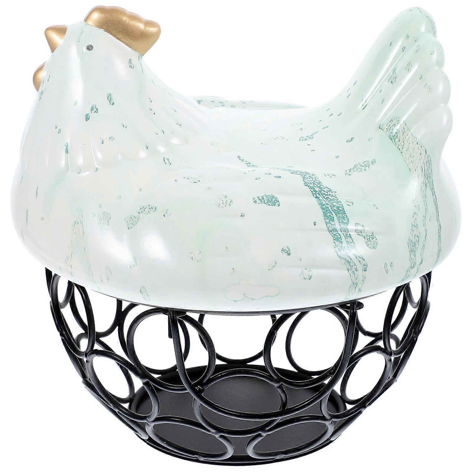 Countertop Egg Holder Decorative Basket For Family Use With Drainage Function Round 1Set