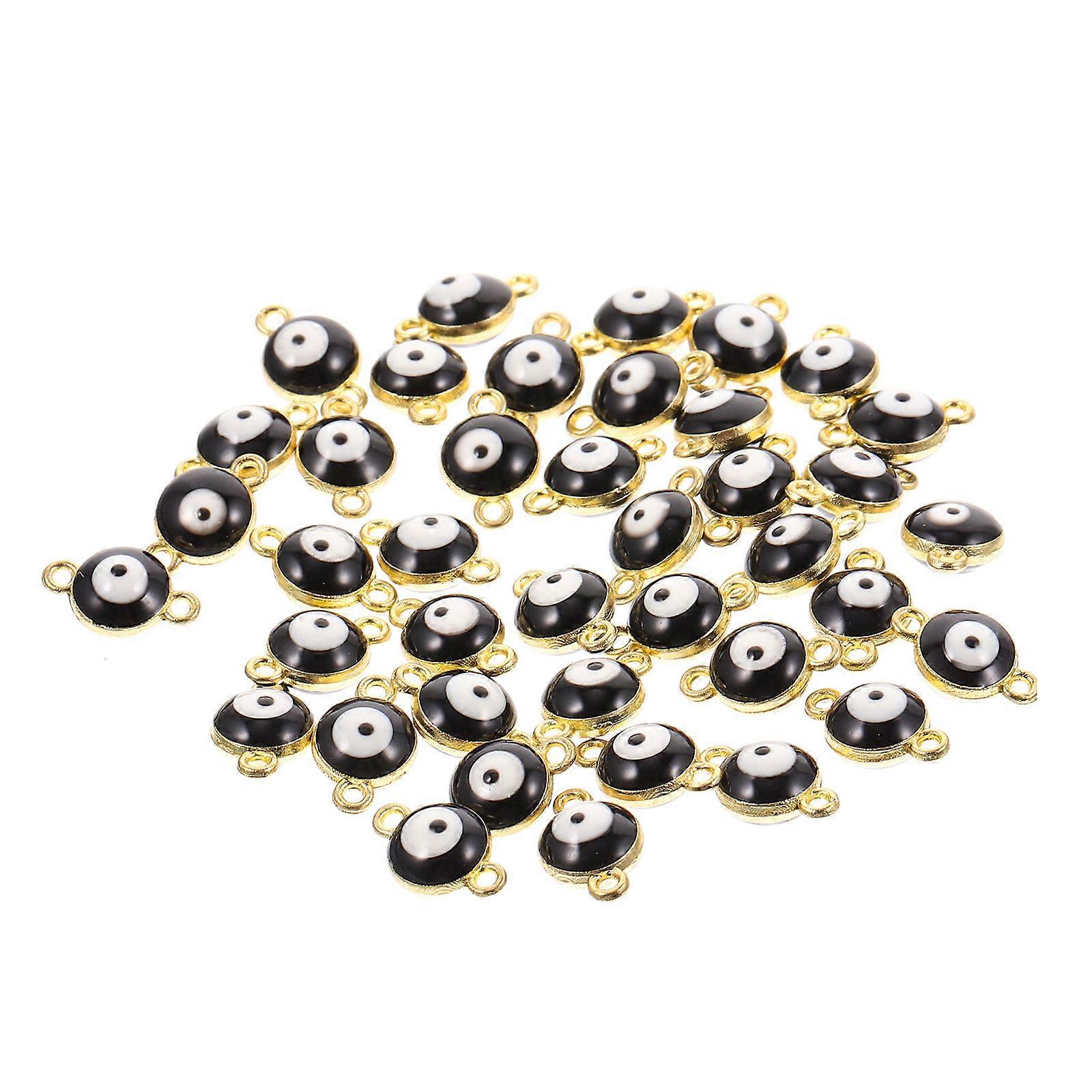 Black Alloy Evil Eye Charms for DIY Jewelry Making Decorative Pendant 40 Pieces