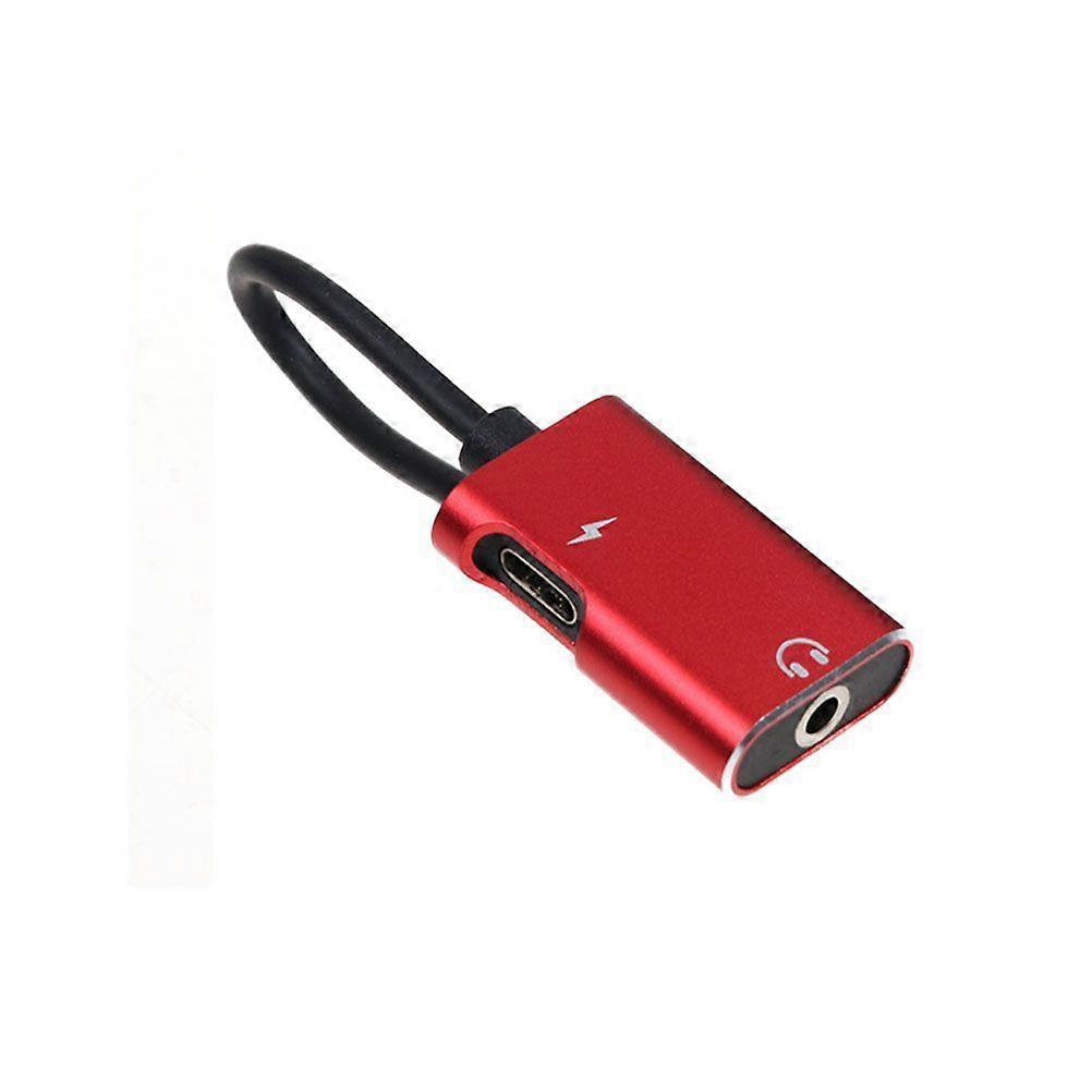 Type-C To 35mm Headphone Jack AUX Audio Cable Adapter For Phone Users Tiny .00X2.00X1.00CM Red Audio Conversion 1Pack