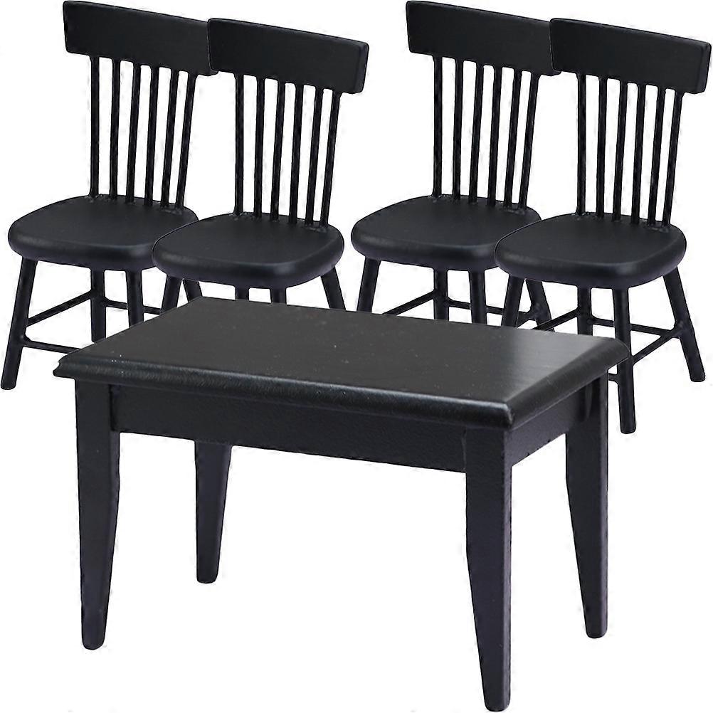 Miniature Furniture Model 5Pcs Set For Dollhouse Accessories Indoor Modeling 10.3x6.2x6.7cm Craftsmanship
