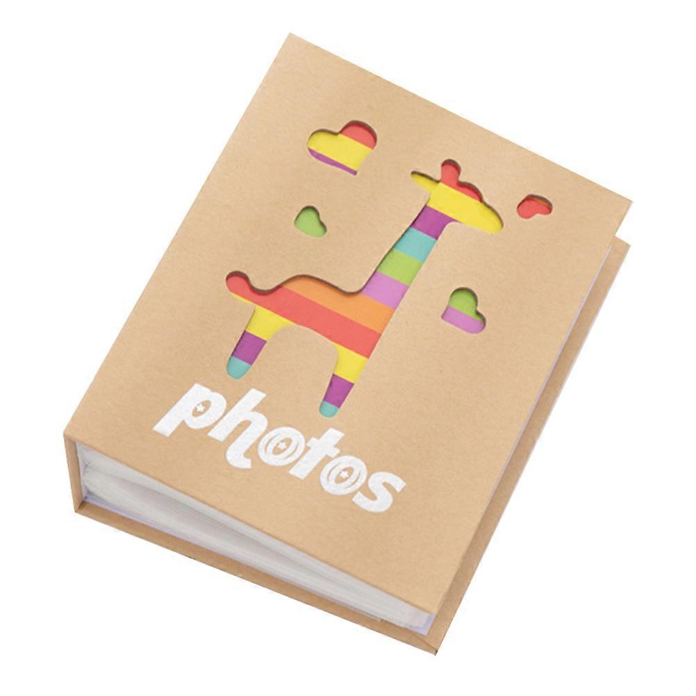 Cute Giraffe Design Colorful Kraft Paper Photo Album for Boys – Keepsake Memory Book for First Year Milestones and Photos