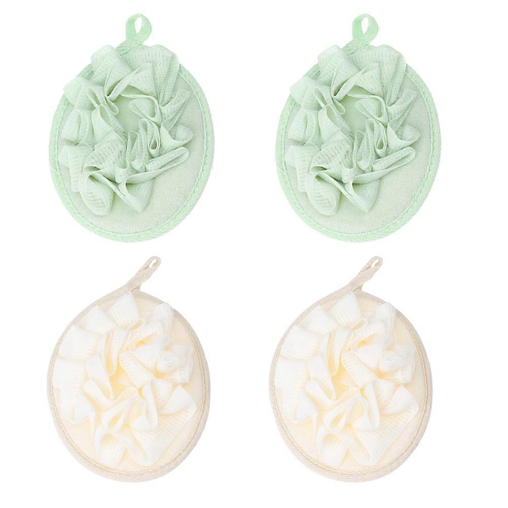 4Set Bath Shower Mesh Scrubber Bathing Accessories Round Shape Comfortable For Bathing And Showering