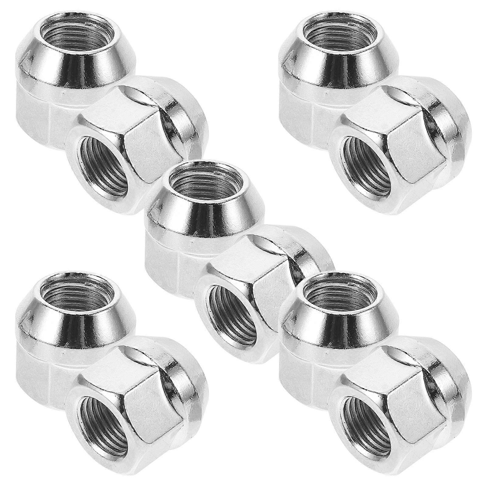 Chrome Closed End Lug Nuts Set Durable Acorn Bulge Design for Secure Fit, Easy Installation, Compatible with Various Car Models Wheel Accessories