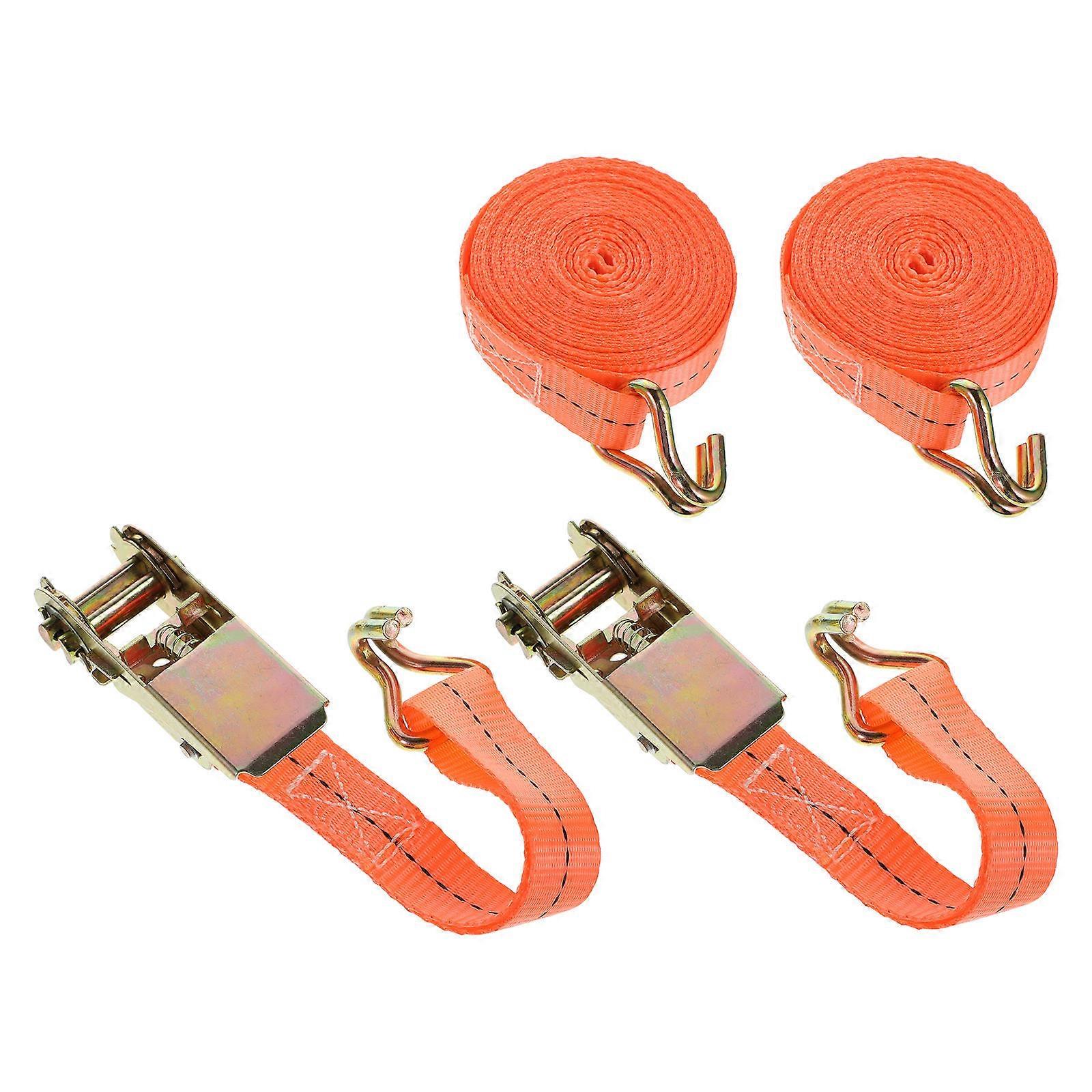 4Set Of Truck Tie Down Straps Ratchet Cargo Lashing Belts For Securing Heavy Cargo Outdoor Activities Assorted Color Functionality