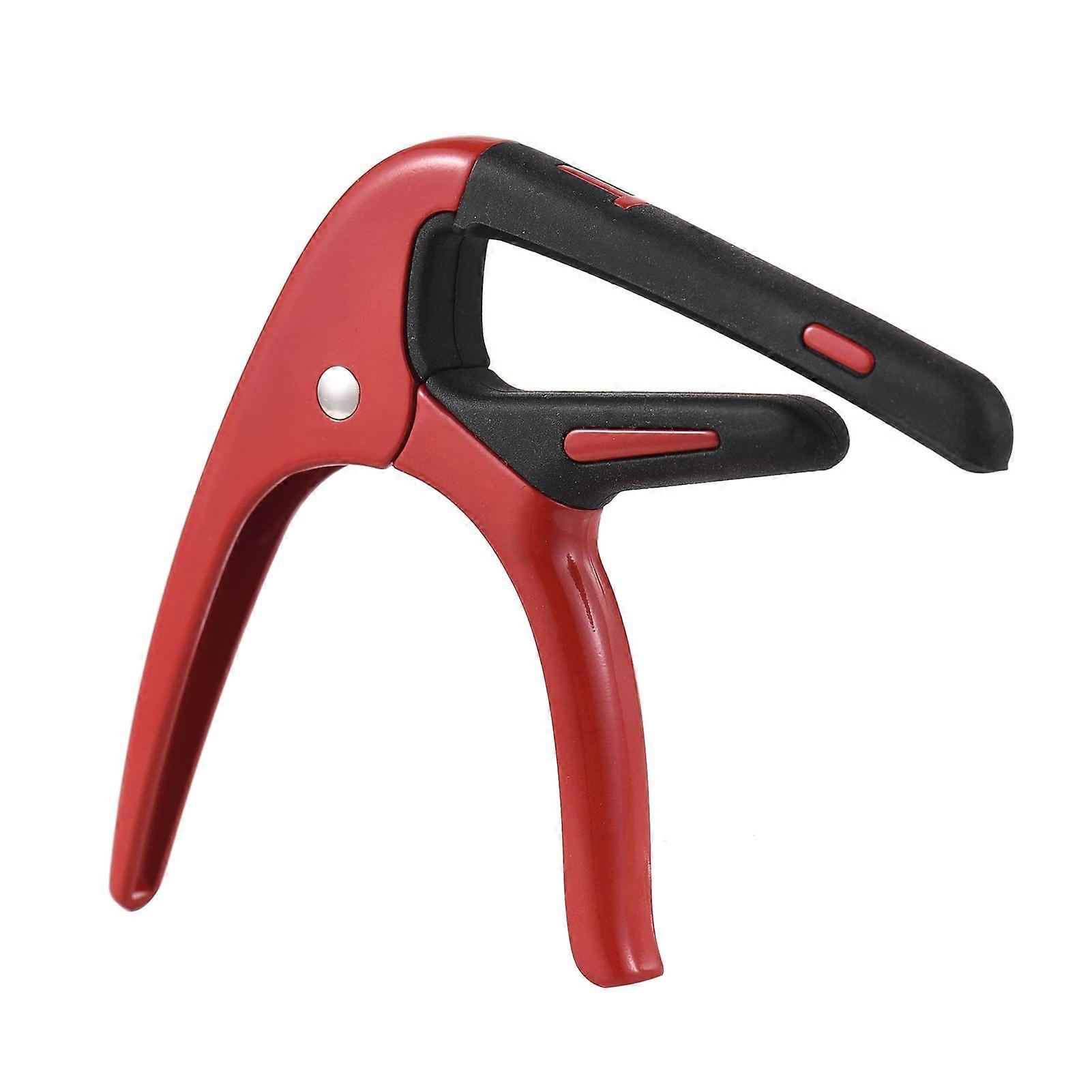 Guitar Capo Zinc Alloy Professional Guitar Pitch Key Change with Soft Rubber Pads for Acoustic Electric Guitars Red
