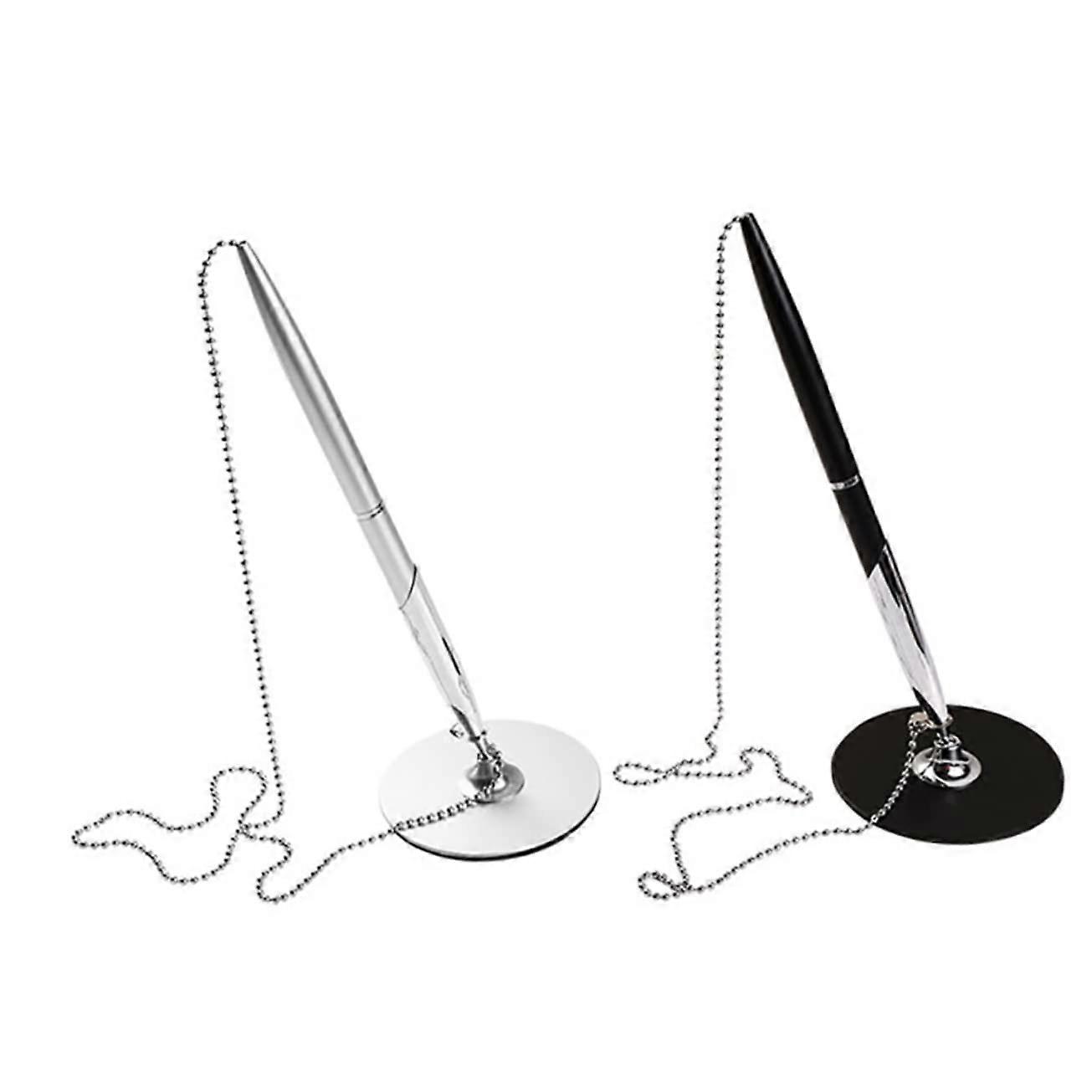 Signature Pen with Chain Standing Ballpoint Pen for Office Signs Guest Pen