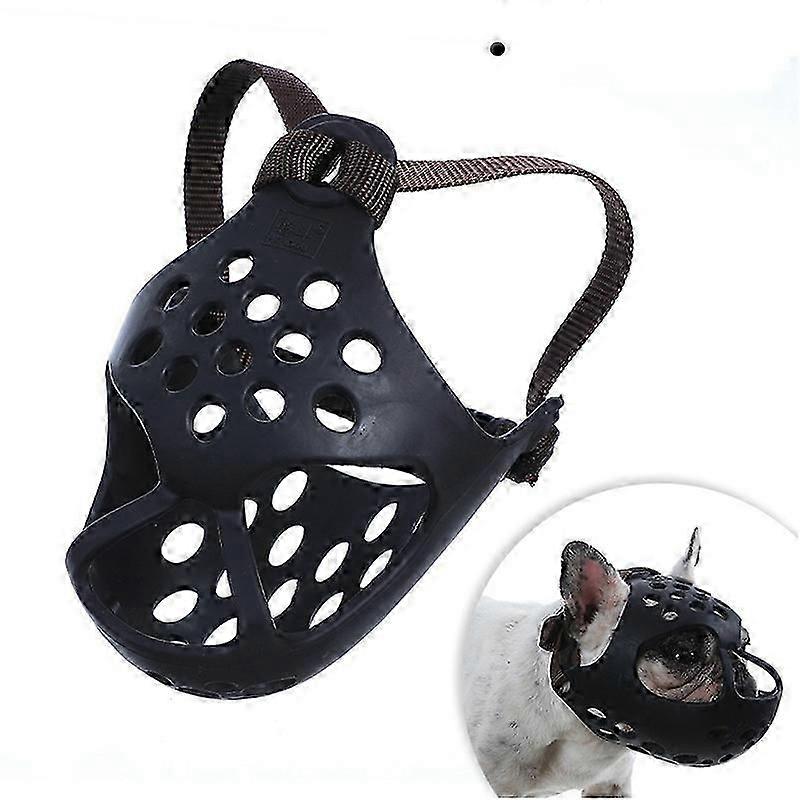 Short Snout Dog Muzzle,soft Silicone Adjustable Breathable Bulldog Muzzle For French Bulldog Shih Tzu And Pug For Biting Chewing Training