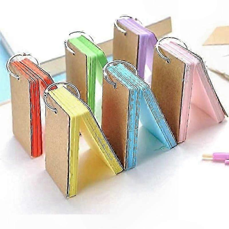 Multicolor Blank Index Cards with Ring, 9x5.5cm, 6-Pack Paper Flashcards for Vocabulary Practice and Study Notes Organization