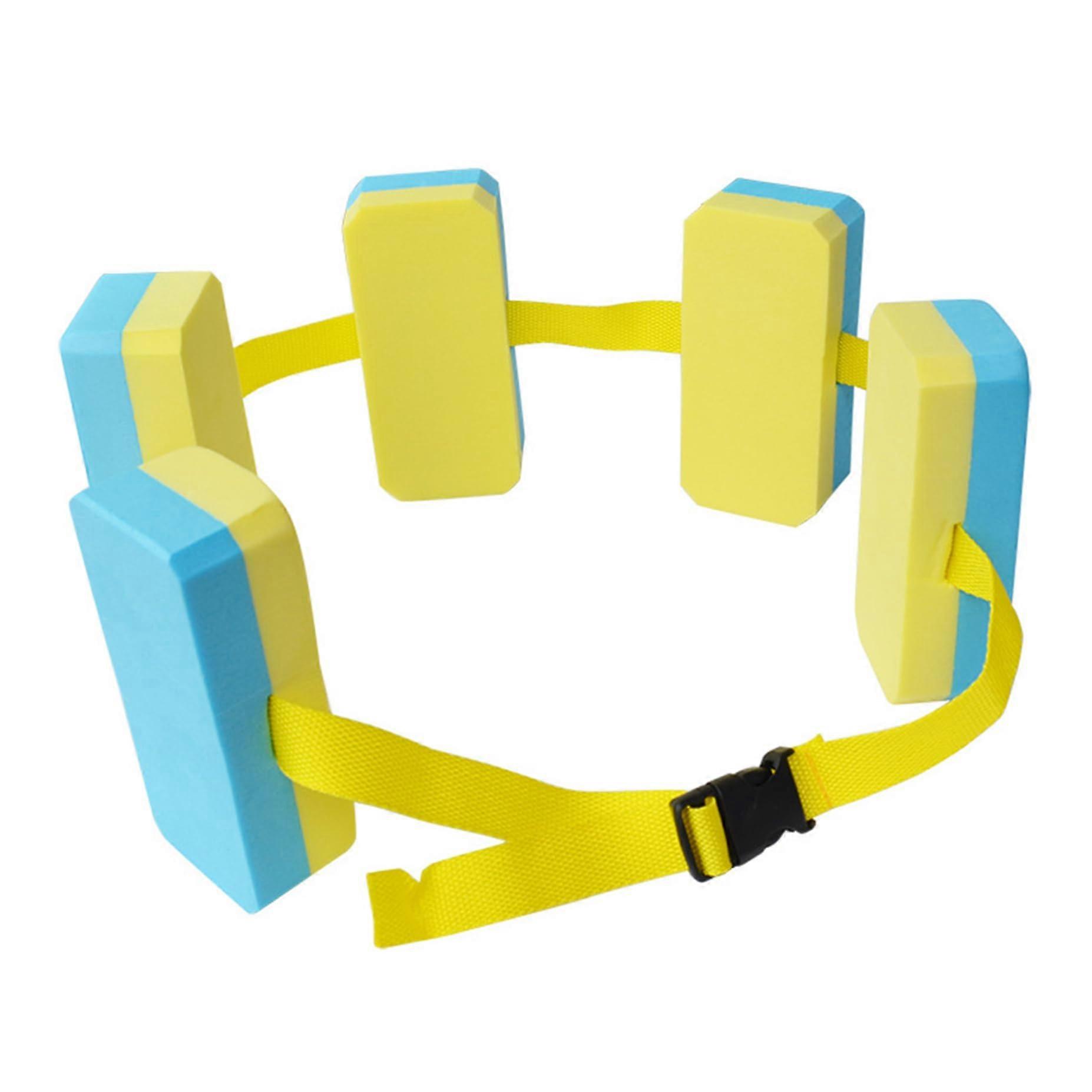 Eva Foam Swimming Training Back Float with Adjustable Buckle, Lightweight Adult Multifunctional Swimmer for Beginners, Blue Yellow