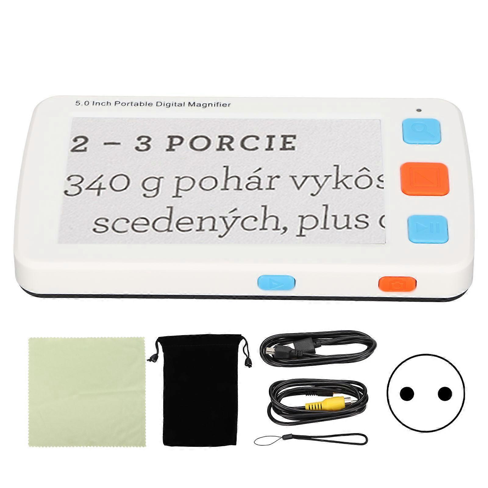 Portable Reading Magnifier with 5-Inch Screen, 32X Zoom, and AV Output for Visually Impaired