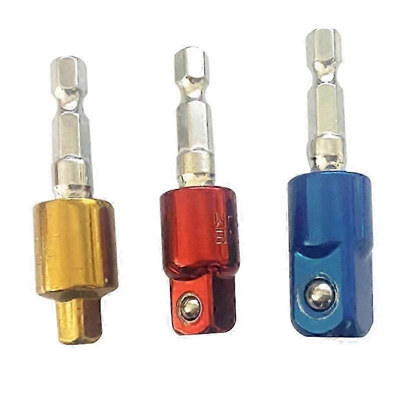 3-piece Power Drill Sockets Adapter Set Impact Driver Adapter 360Rotatation