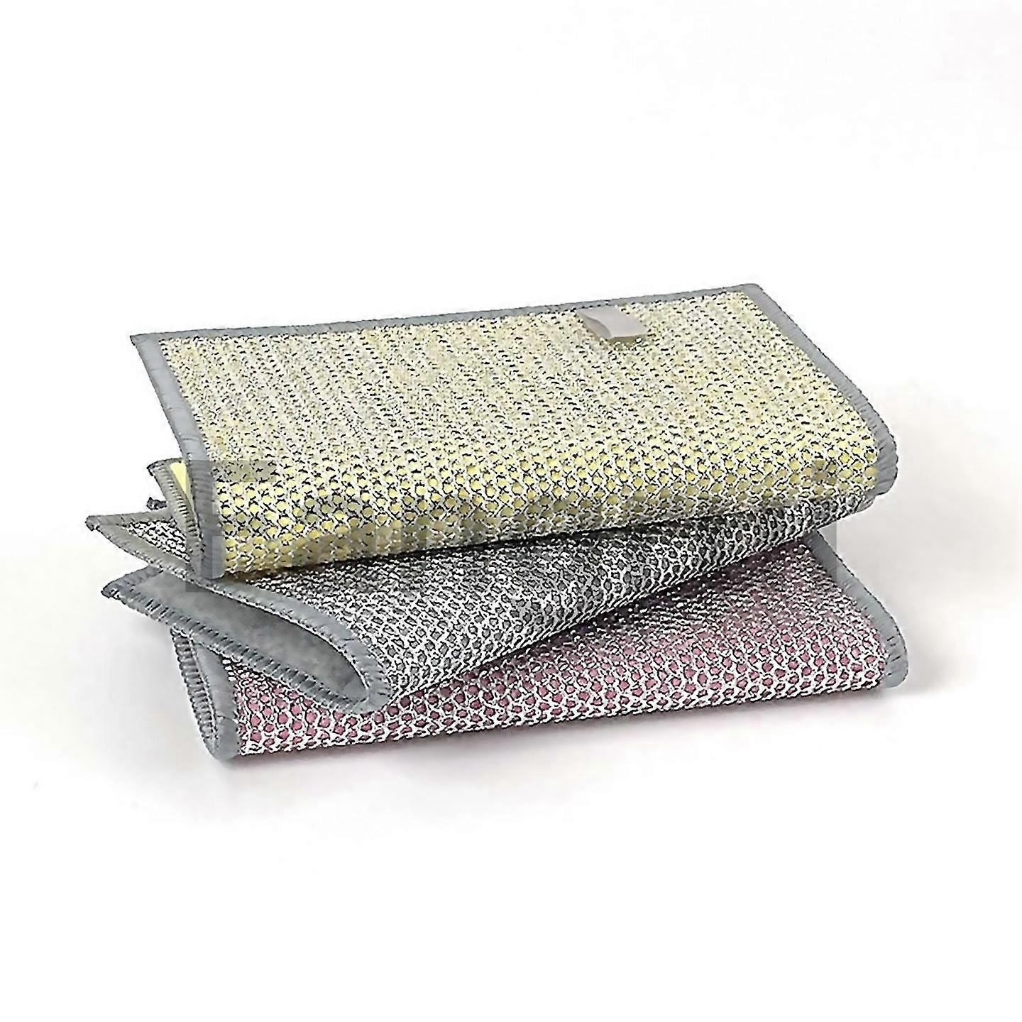 For 3pcs multipurpose dishwashing rags reusable scrubbing padsgray