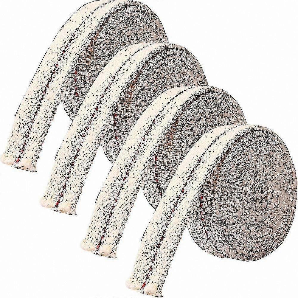 Cotton Wick for Oil Lamps, 8m Total Length, 4 Rolls of 2m Each, 20mm Wide Replacement Wicks for Lanterns and Garden Torches