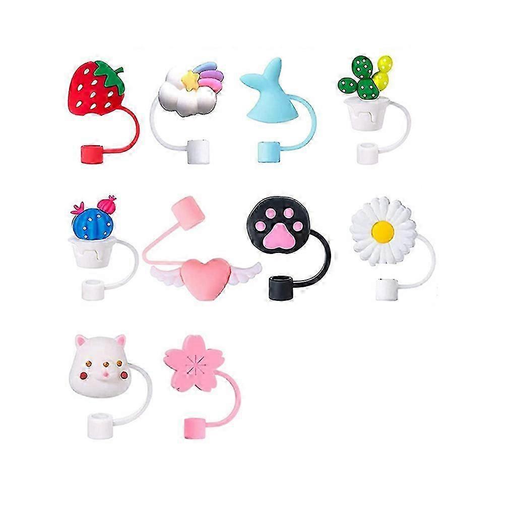 10 Stück Glas Trinkhalme Strohhalme Topper Tumbler Strohhalm Strohhalme Spitzen Abdeckungen Strohhalme Spitzen Deckel