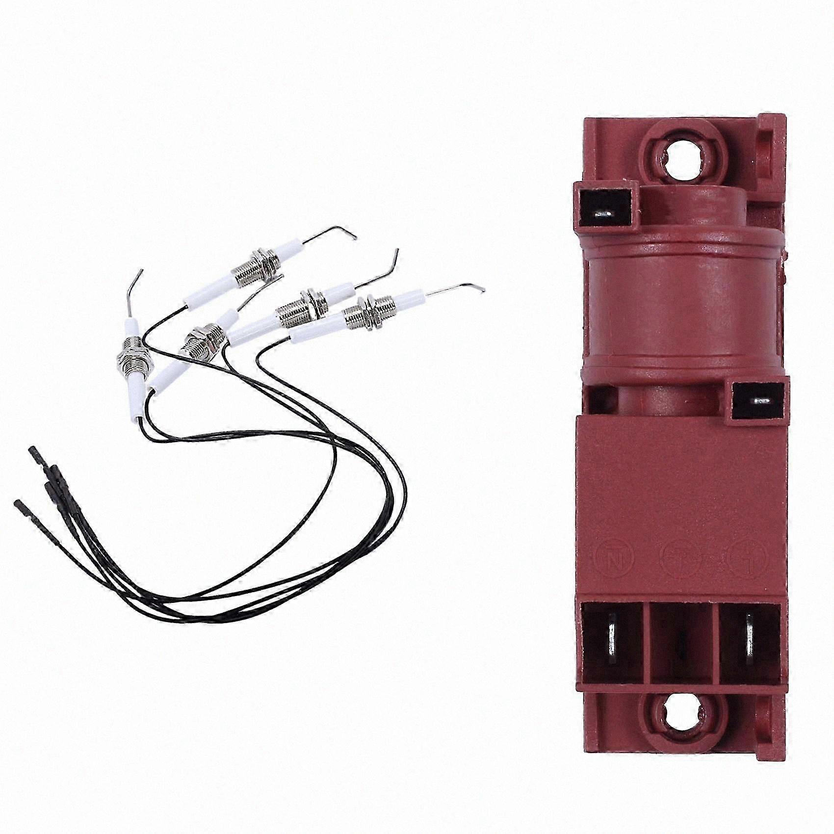 5 Pcs Ignition Part Plug Ceramic Electrode Igniter with Wire & 1 Pcs Ac Pulse Safe Efficient Pulse