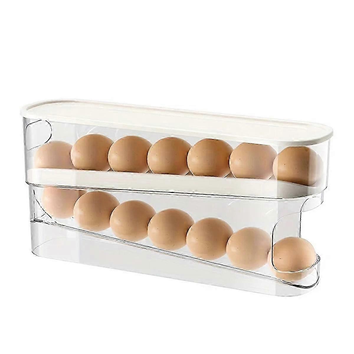 Boîte de conservation des œufs pour réfrigérateur avec mécanisme de défilement automatique pour une utilisation en cuisine de grande capacité