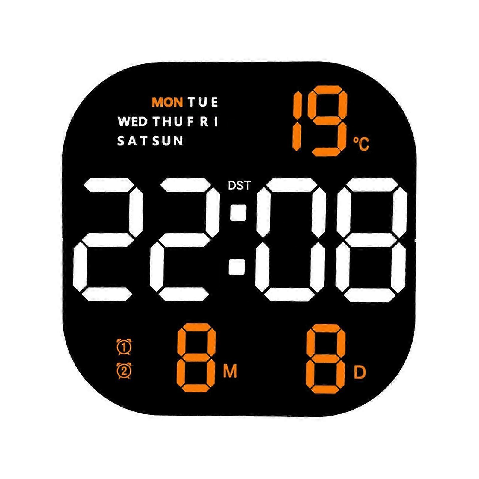 Big Digital LED Wall Alarm Clock with Calendar and Temperature Display for