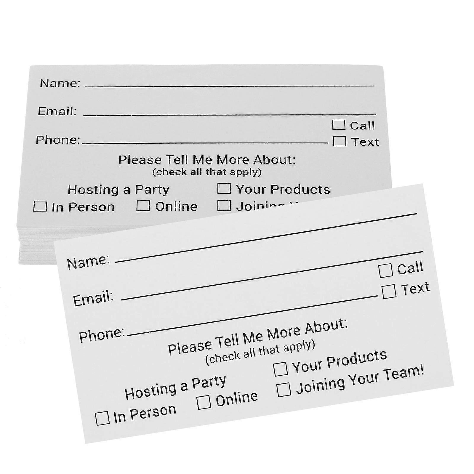 100pcs Blank Raffle Tickets Voting Cards for Events Contest Participant Information Collection Easy to Use Entry Forms