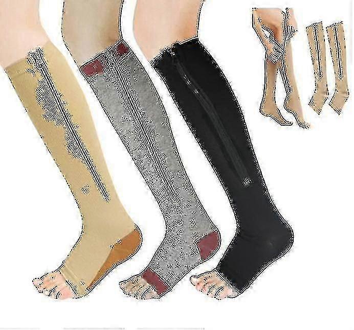Compression Socks with Zipper, Professional Leg Support, Thickened Women's Socks