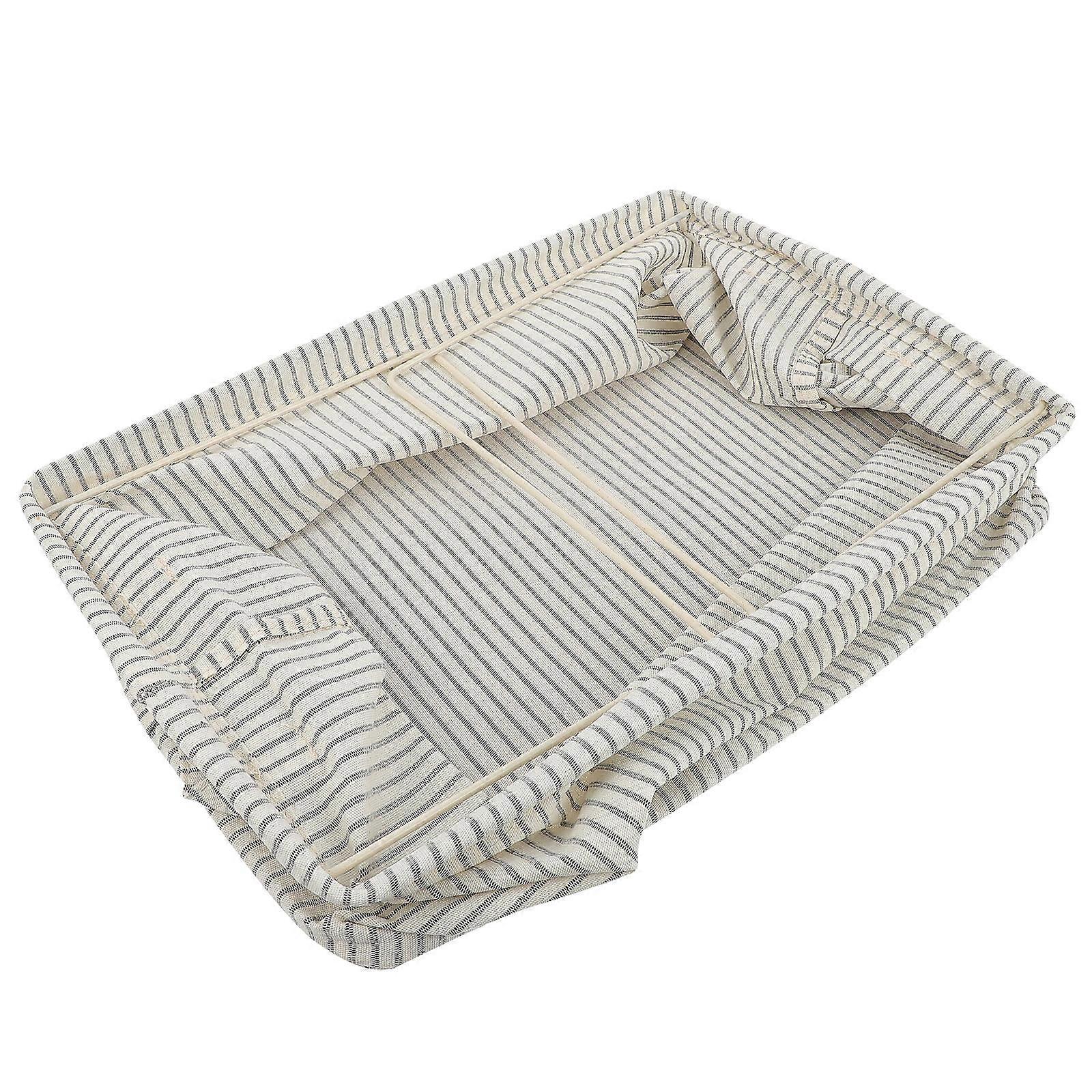 Fabric Organizer Storage Container for Office Organization Beige Cotton Linen Iron Material Sorting 1Pack