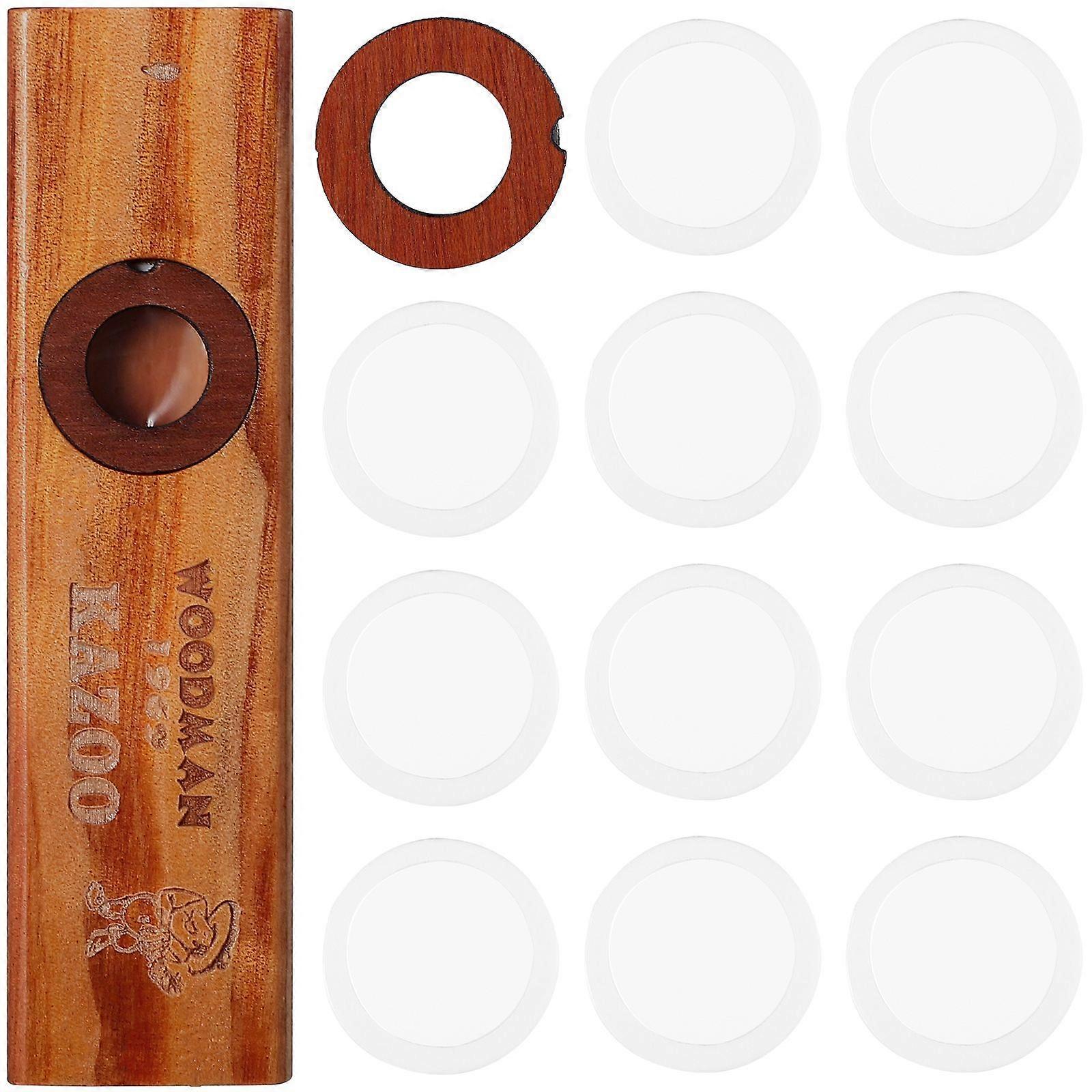1 Set Wooden Kazoo Ukulele Guitar Partner Easy to Learn Musical Instruments Kazoo for Kids Adults