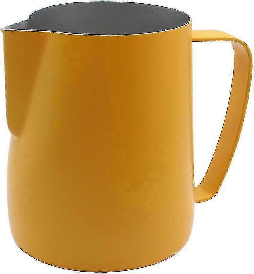 Pichet à mousse de lait en acier inoxydable 600ml pour café, latte et cappuccino - Pichet jaune durable et facile à nettoyer