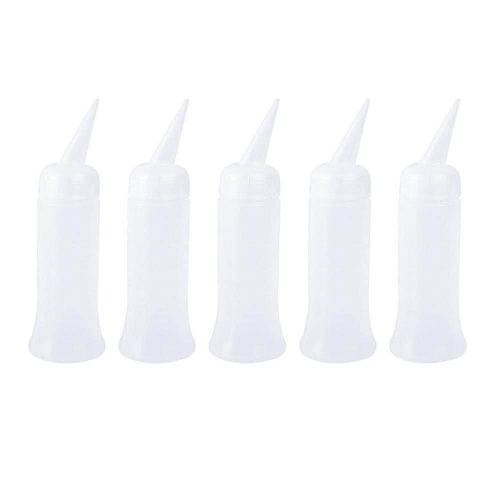 5pcs Large Hairdressing Scale Bottles for Perm & Tinting Shampoo, 20.8x6.2cm, Salon Empty Dye Containers with Measurement Marks