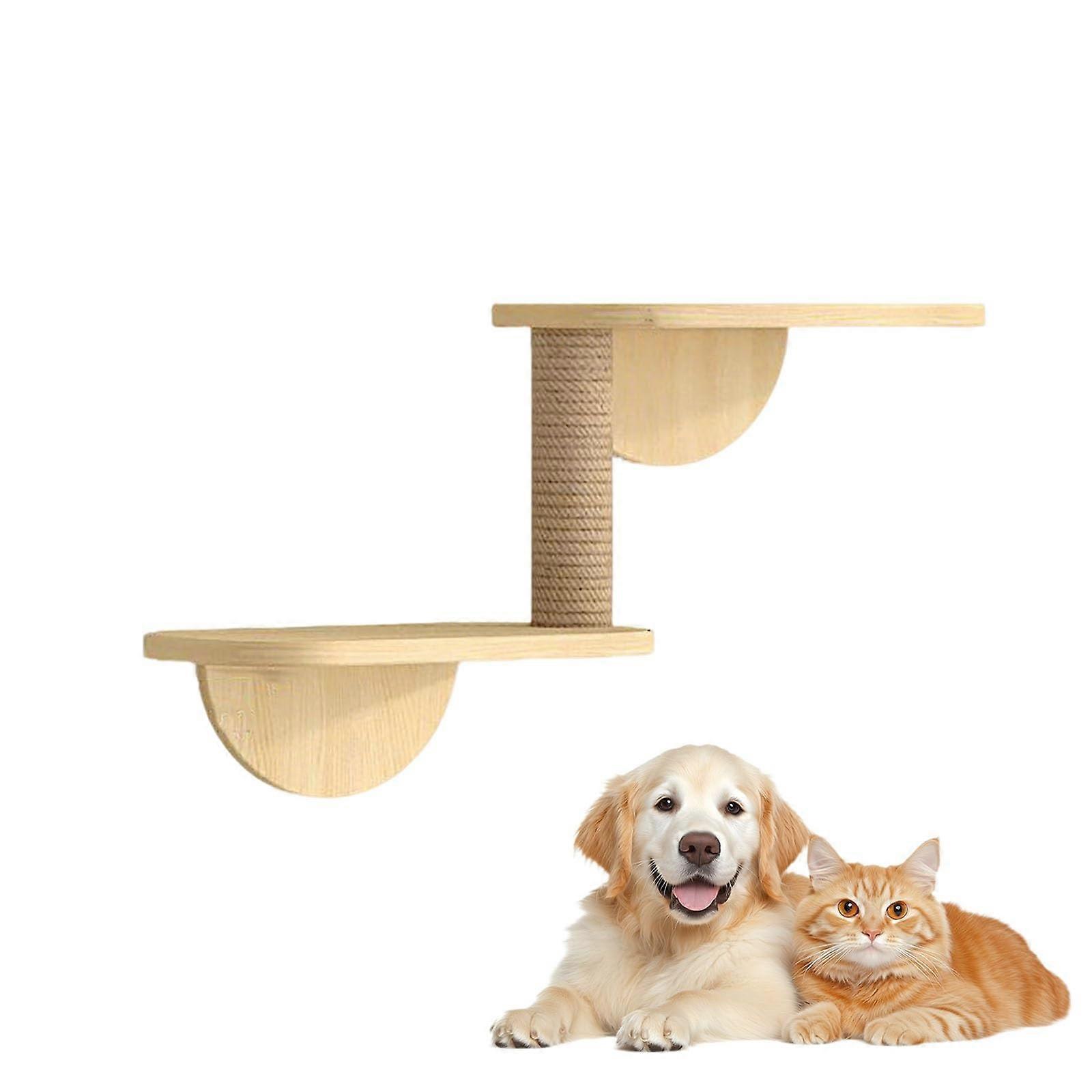 Indoor Cat Climbing Shelves - Wall-Mounted Perches, Customizable 30x18x18cm, Smooth Surface for Safety, Expandable Cat Play Space