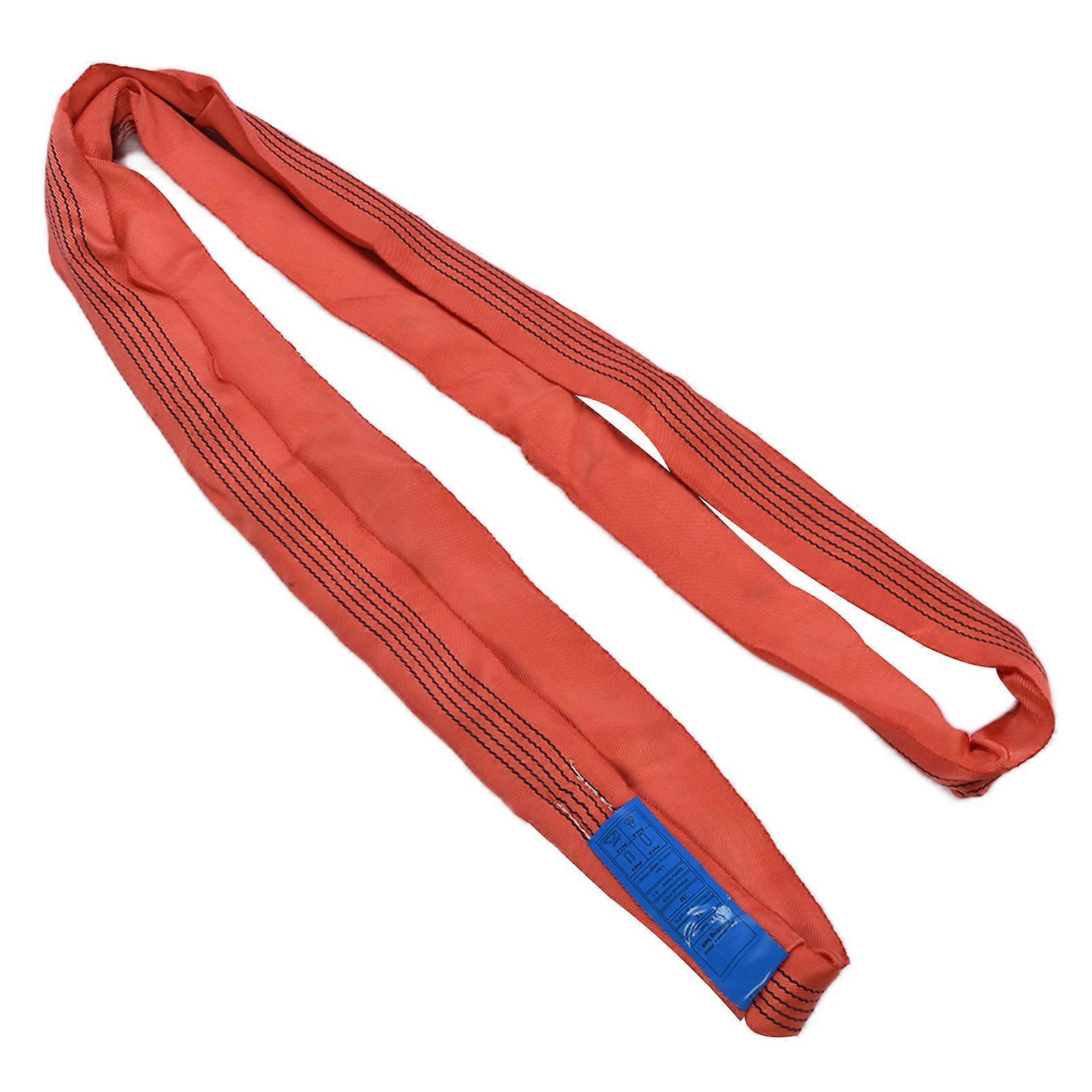 5T Red 75mm Round Lifting Sling PES Endless Loop 6M Crane Strap