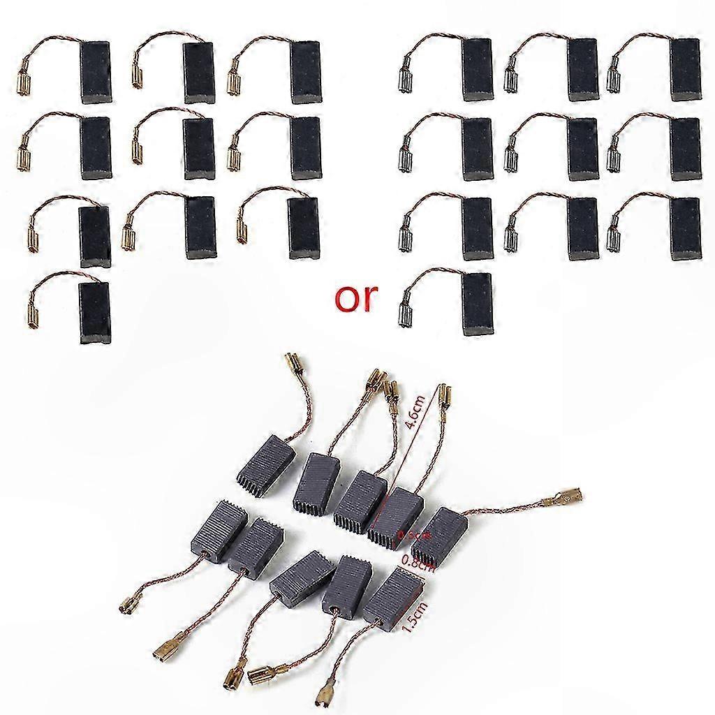 10 Pack Carbon Brush Set for Angle Grinders with D11 Compatibility