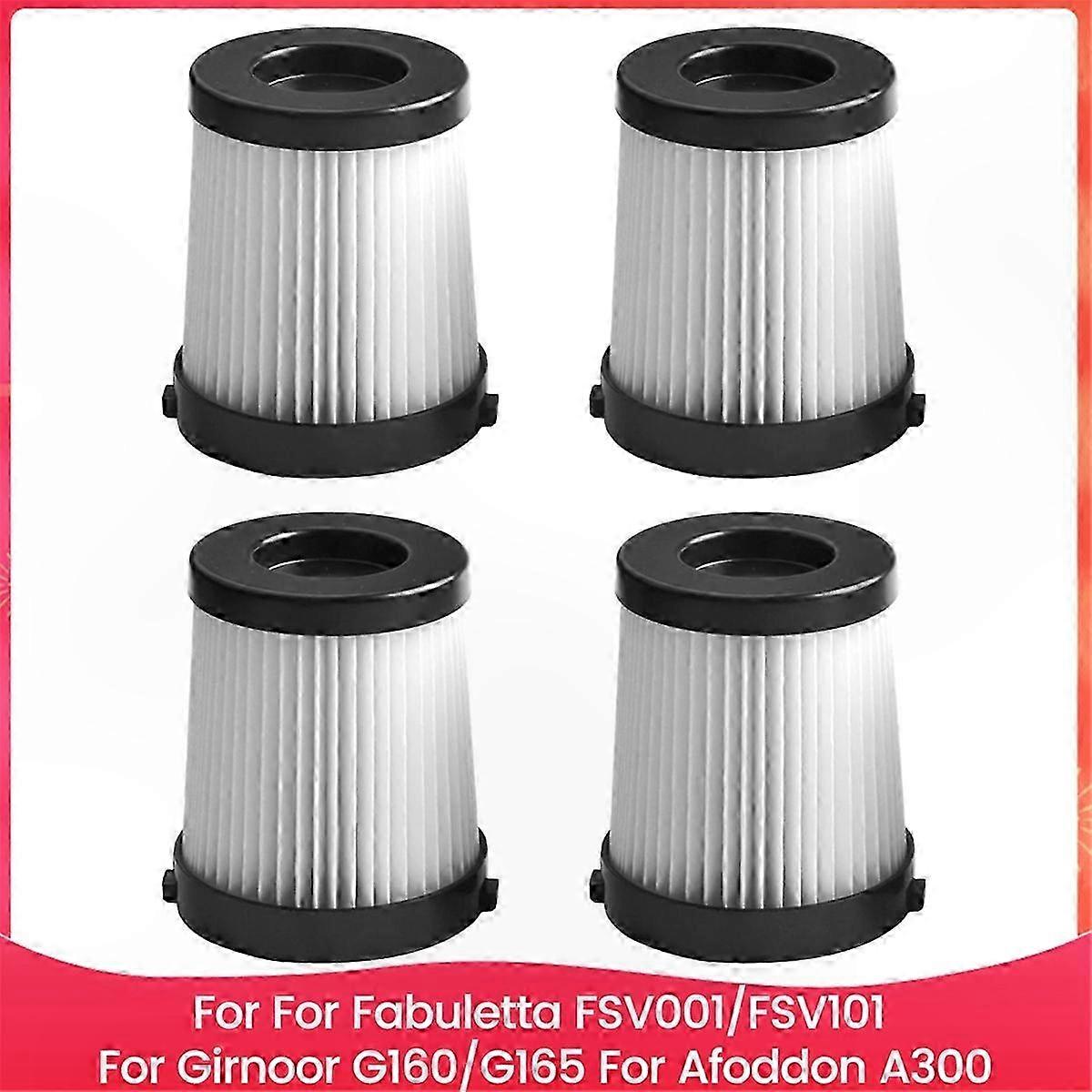 Replacement Filters 4-Pack for Select Vacuum Cleaner Models by Fabuletta, Girnoor, and Afoddon