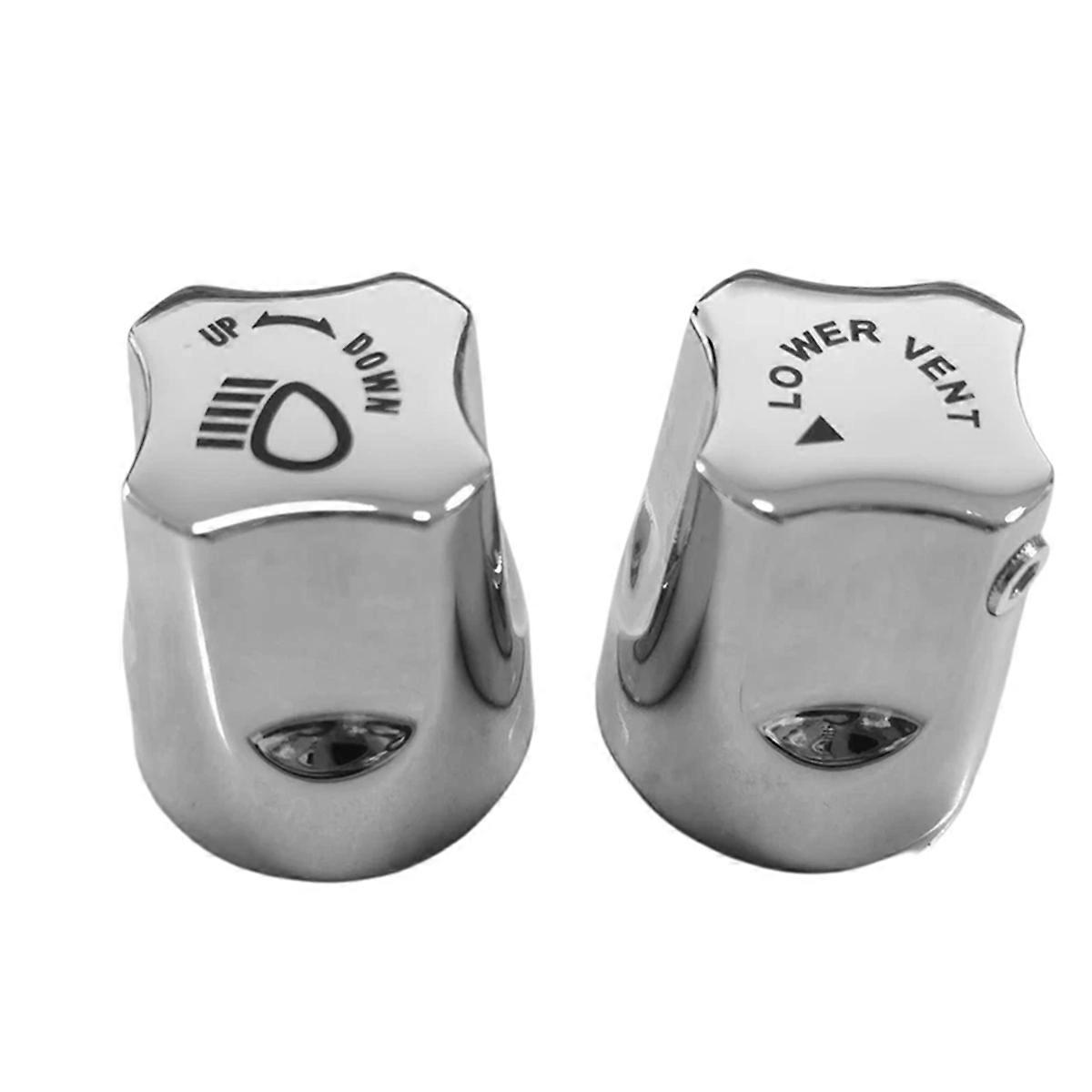 2Pc Motorcycle Chrome Front Headlight Up/Down Adjustment Knob