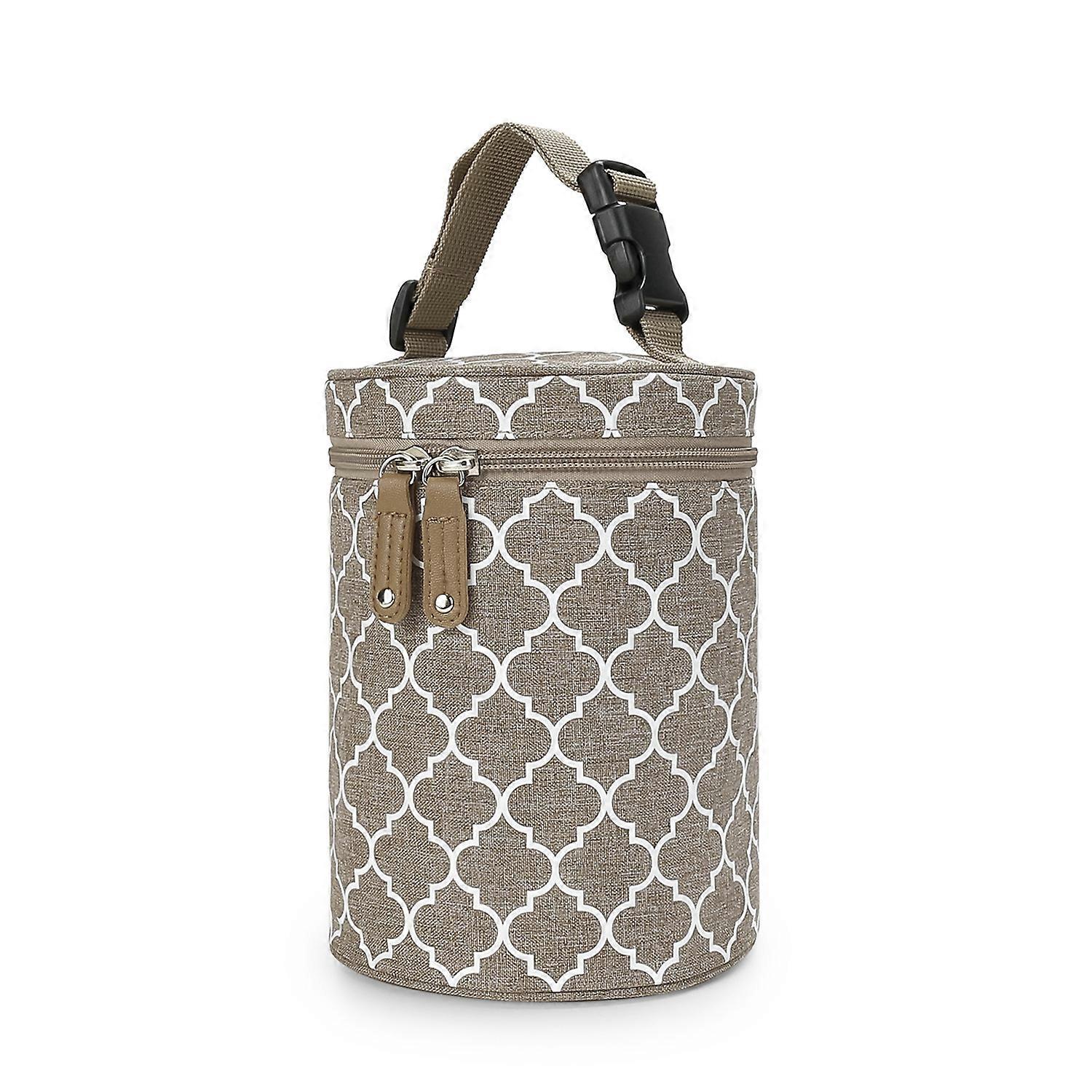 Baby bottle bag, barrel-shaped design, thermostatic and fresh-keeping, can be hung on the baby stroller