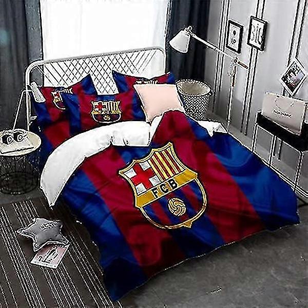 FC Barcelone équipe de football housse de couette Polyester Enfants Literie Housse de couette et taie d’oreiller 90 fils au pouce carré Coton