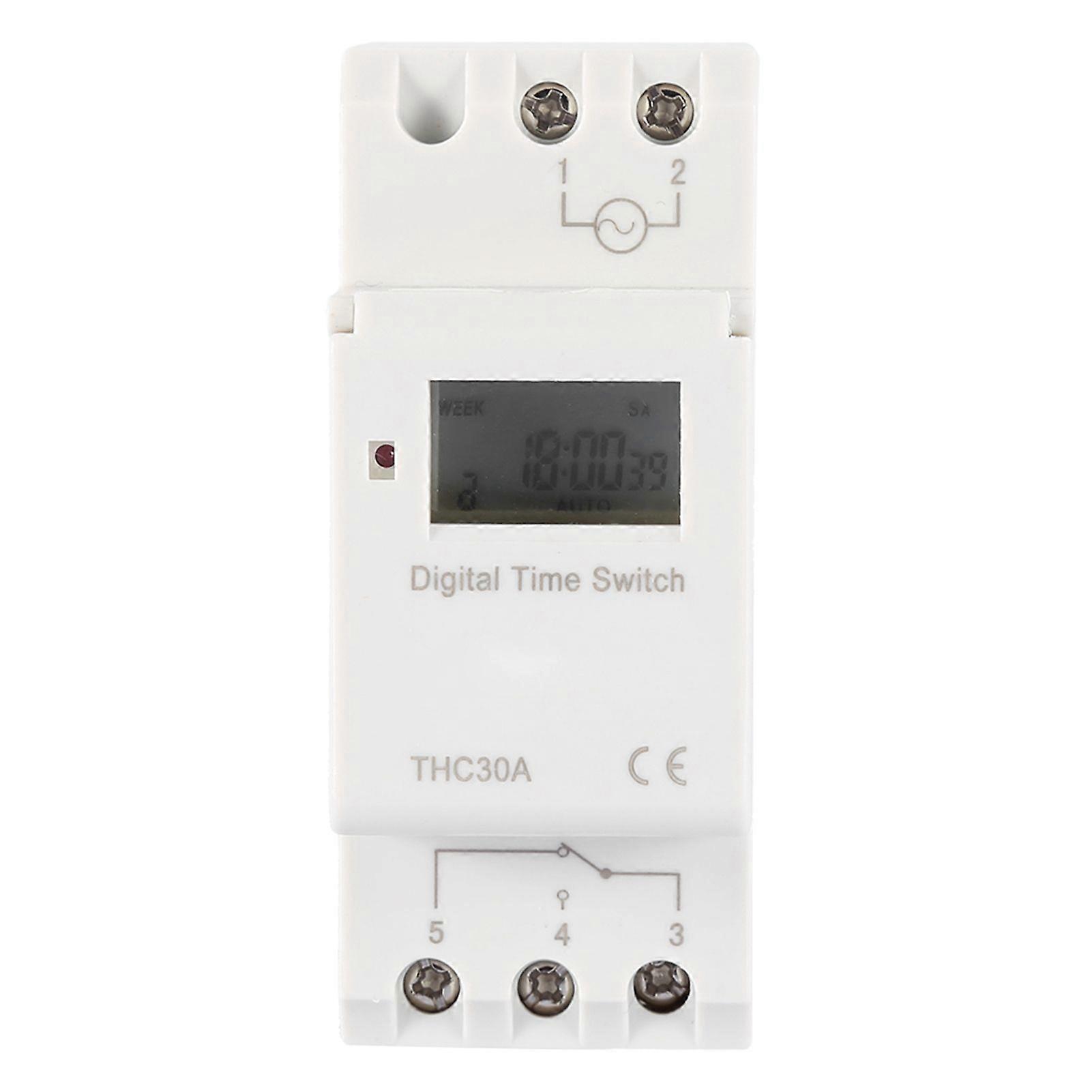 THC 30A Digital Timer Switch Programmable Electronic Time Control Switch (220V)