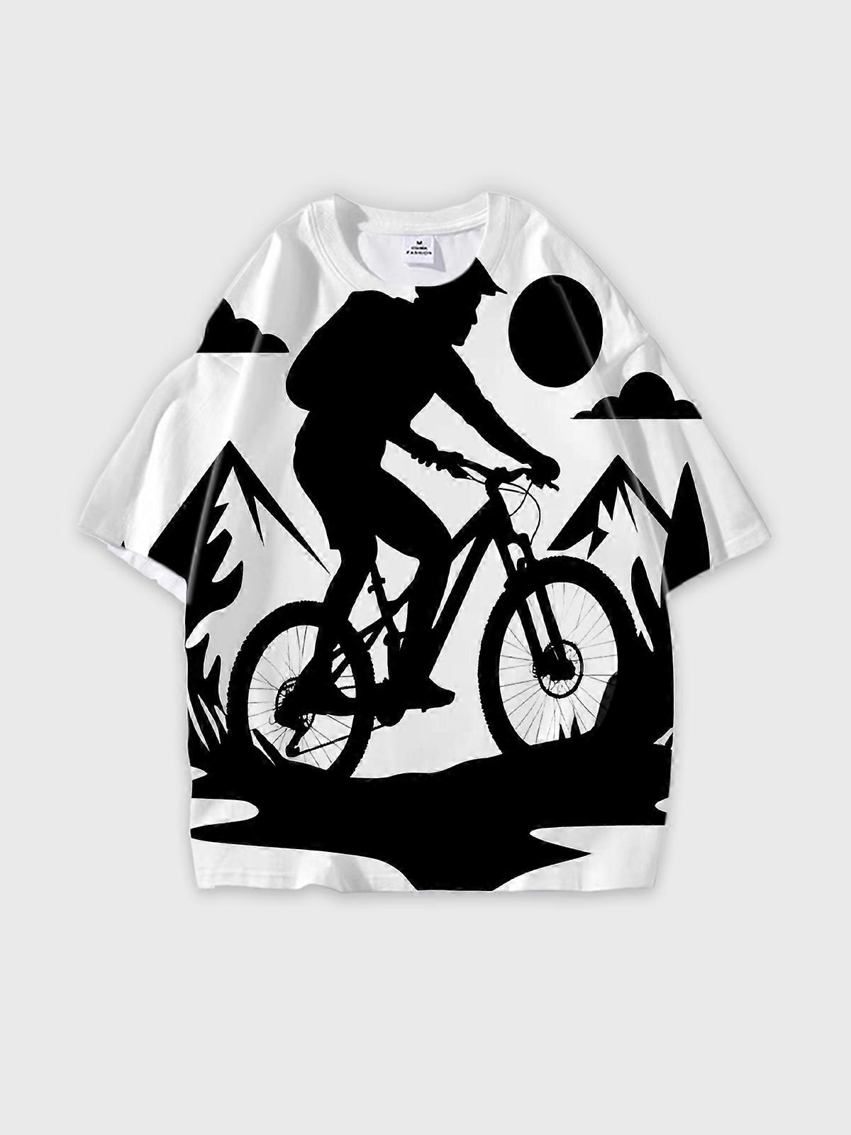 T-Shirt Short Sleeve Round Neck, Summer Casual Loose Graphic Tee, Unisex Pattern V3113