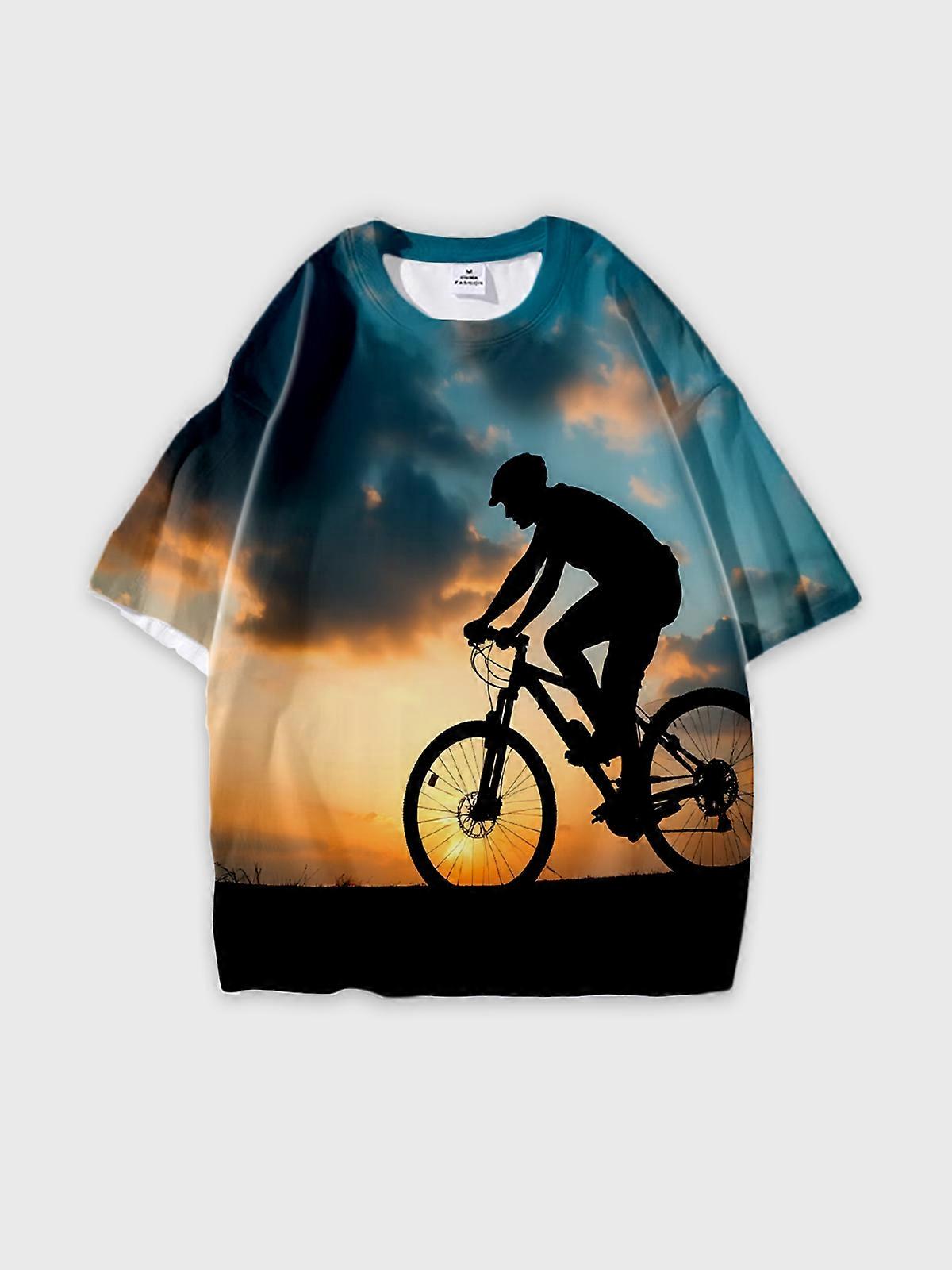 T-Shirt Short Sleeve Round Neck, Summer Casual Loose Graphic Tee, Unisex Pattern U2325
