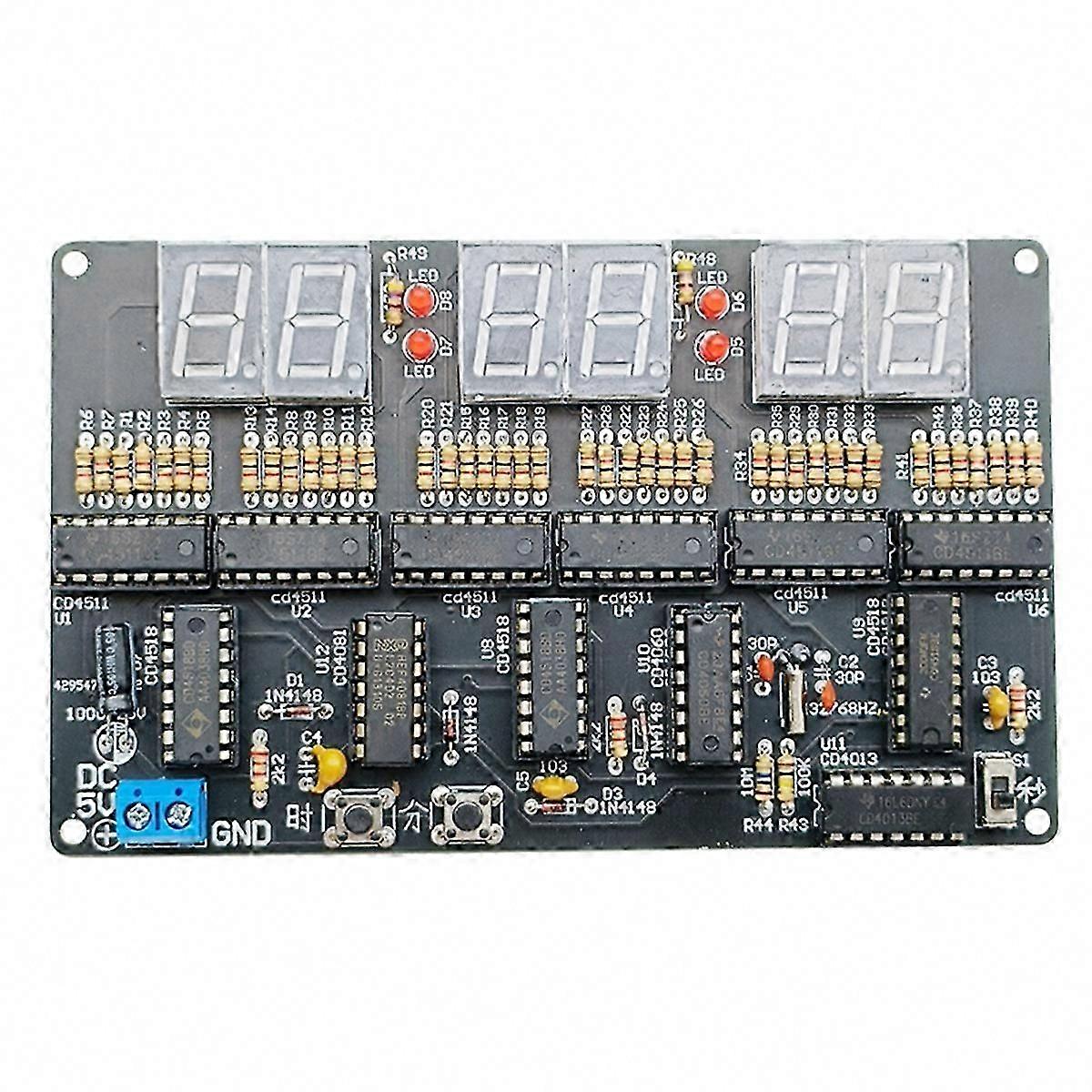 DC 4.5V-5.5V 6-Bit Digital Clock Kit for Electronic Circuit Teaching