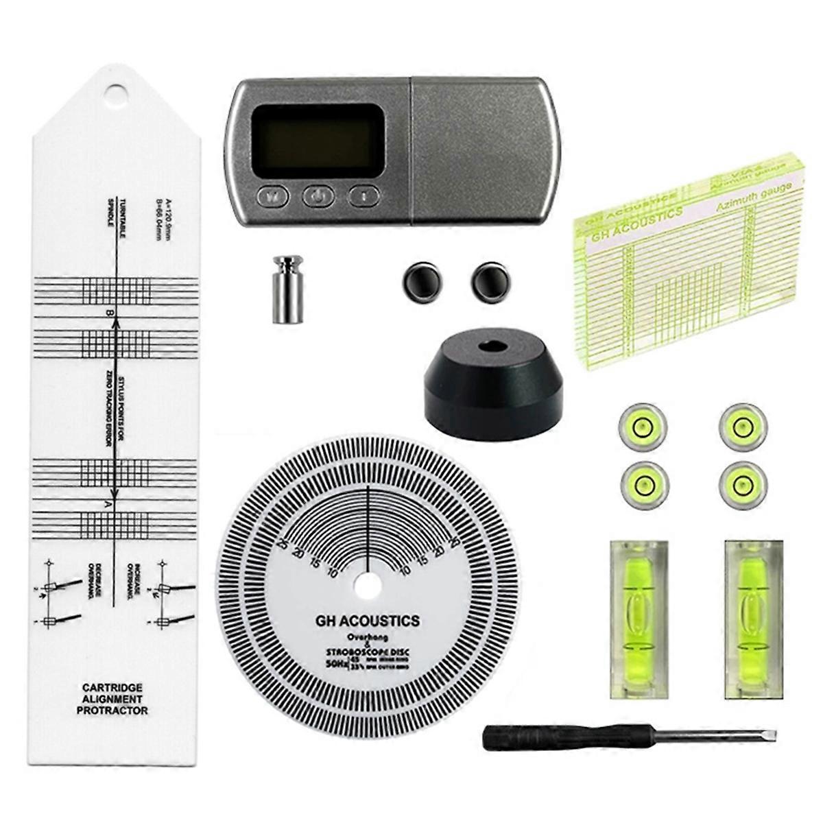 Useful Pickup Calibration 45 RPM Adapter LCD Digital Dynamomter Turntable Stylus Vinyl Phono Tuning Kit